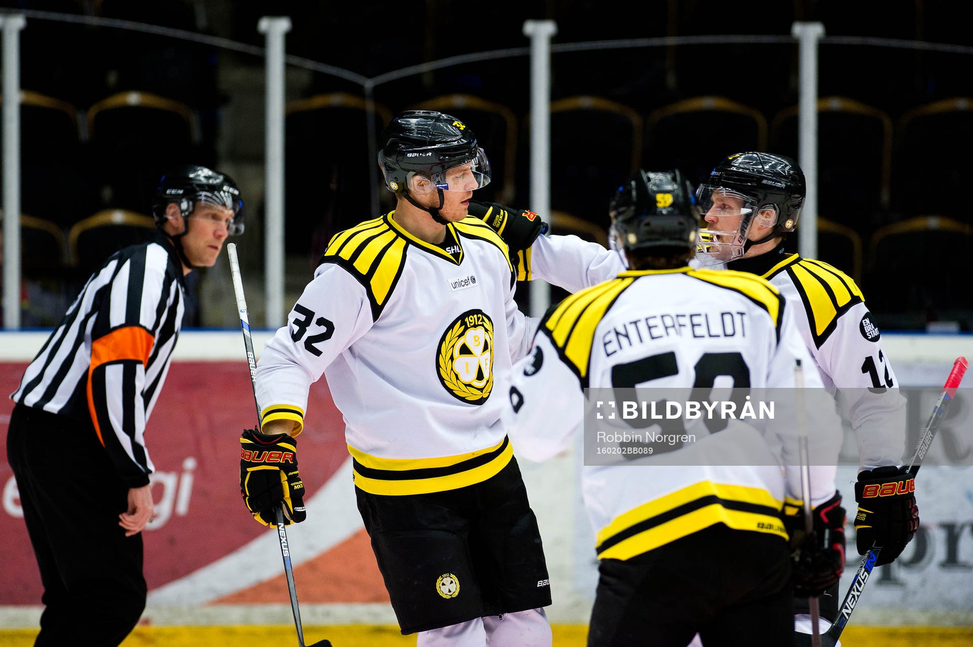 Brynäs Nick Johnson, Sebastian Enterfeldt och Petr Vrana