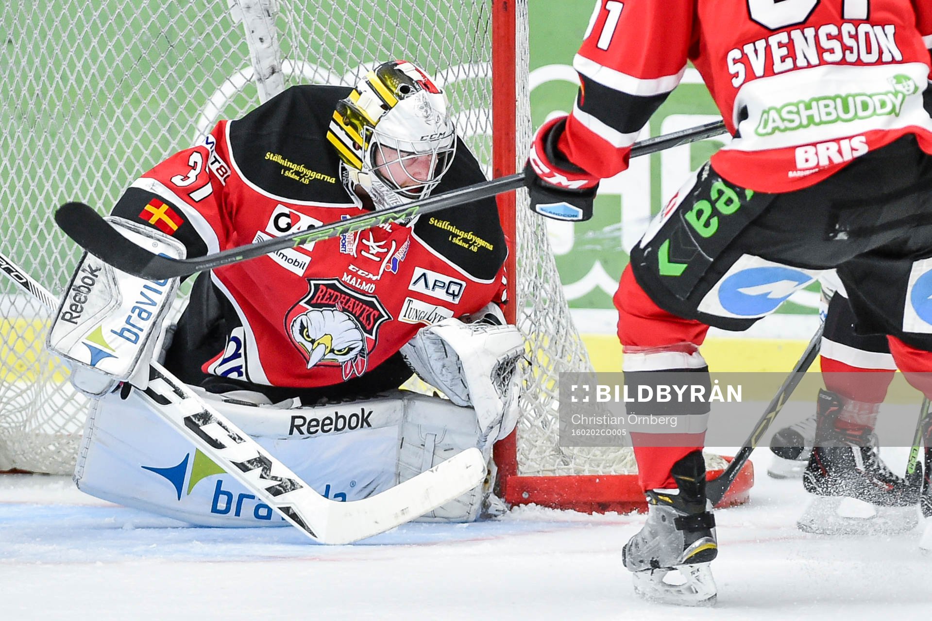 Malmö Redhawks målvakt Jonas Gunnarsson