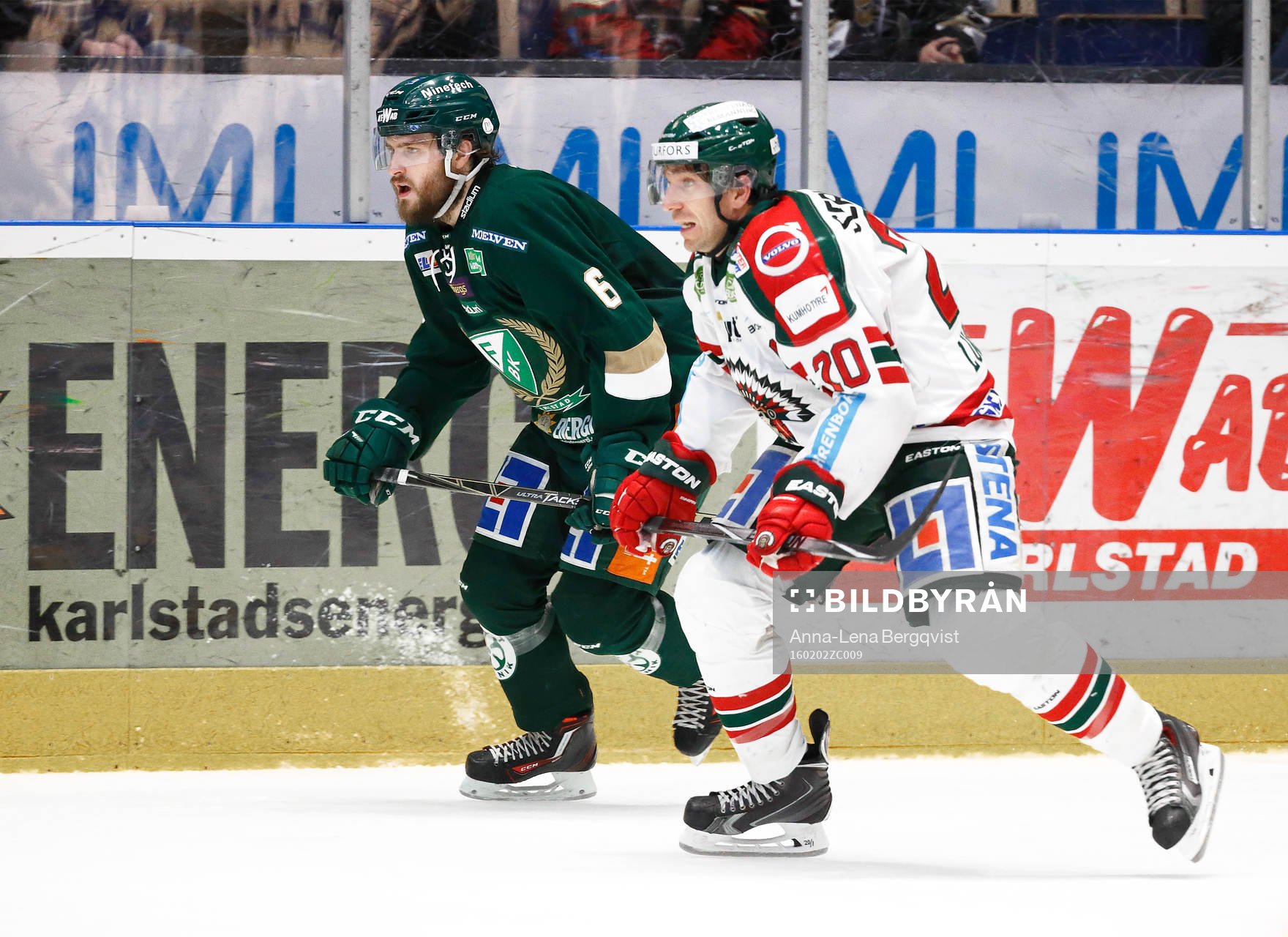Färjestads Mikael Wikstrand och Frölundas Joel Lundqvist