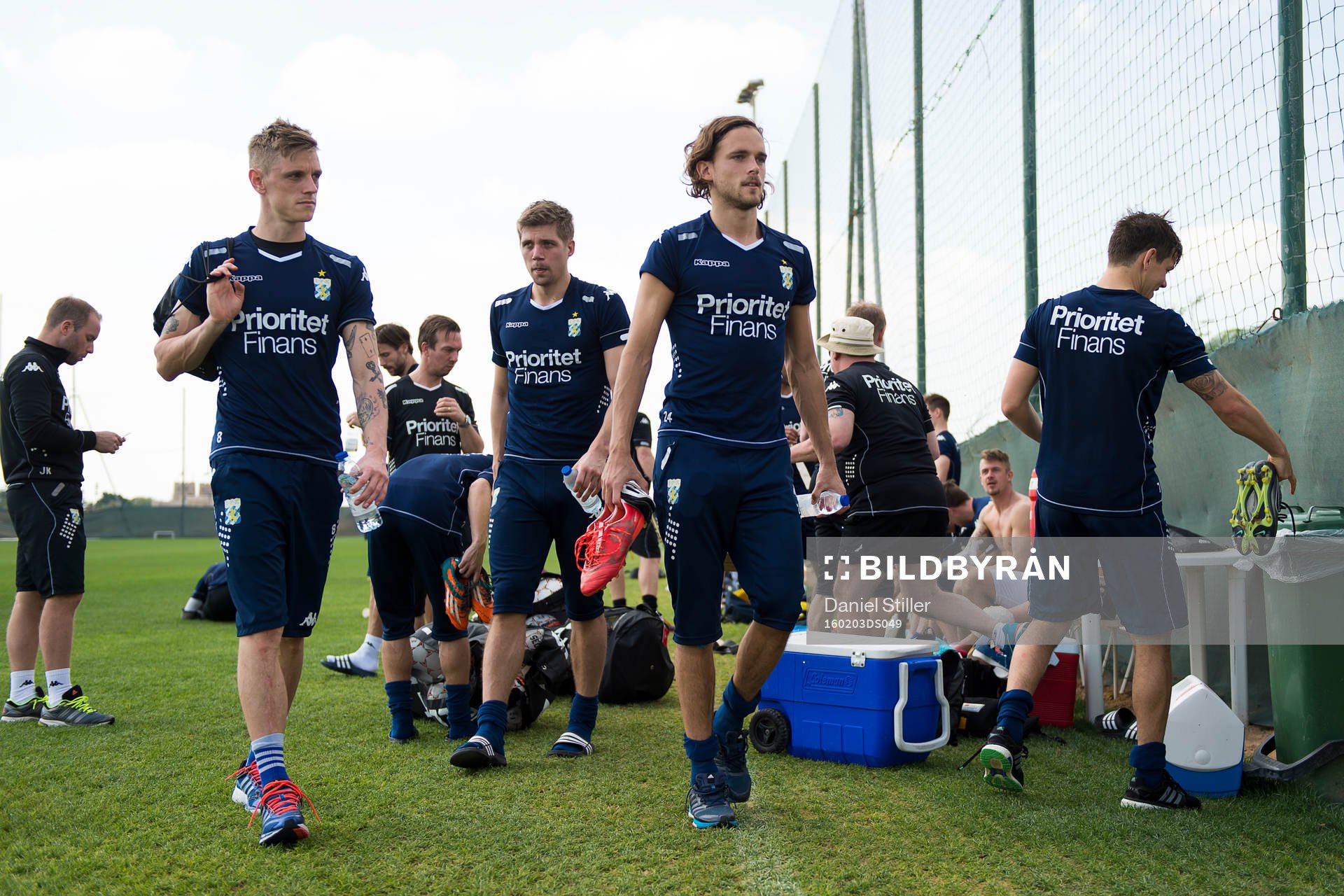 Sören Rieks, Mikael Boman och Tom Pettersson  under en träning med IFK Göteborg den 3 februari 2016 i Dubai.