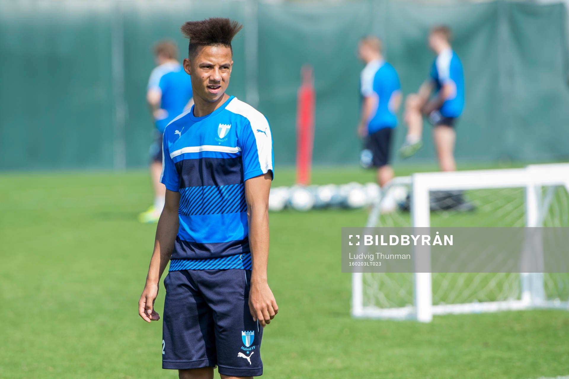 Malmö FFs Tobias Sana under en träning med Malmö FF den 3 februari 2016 i Dubai.