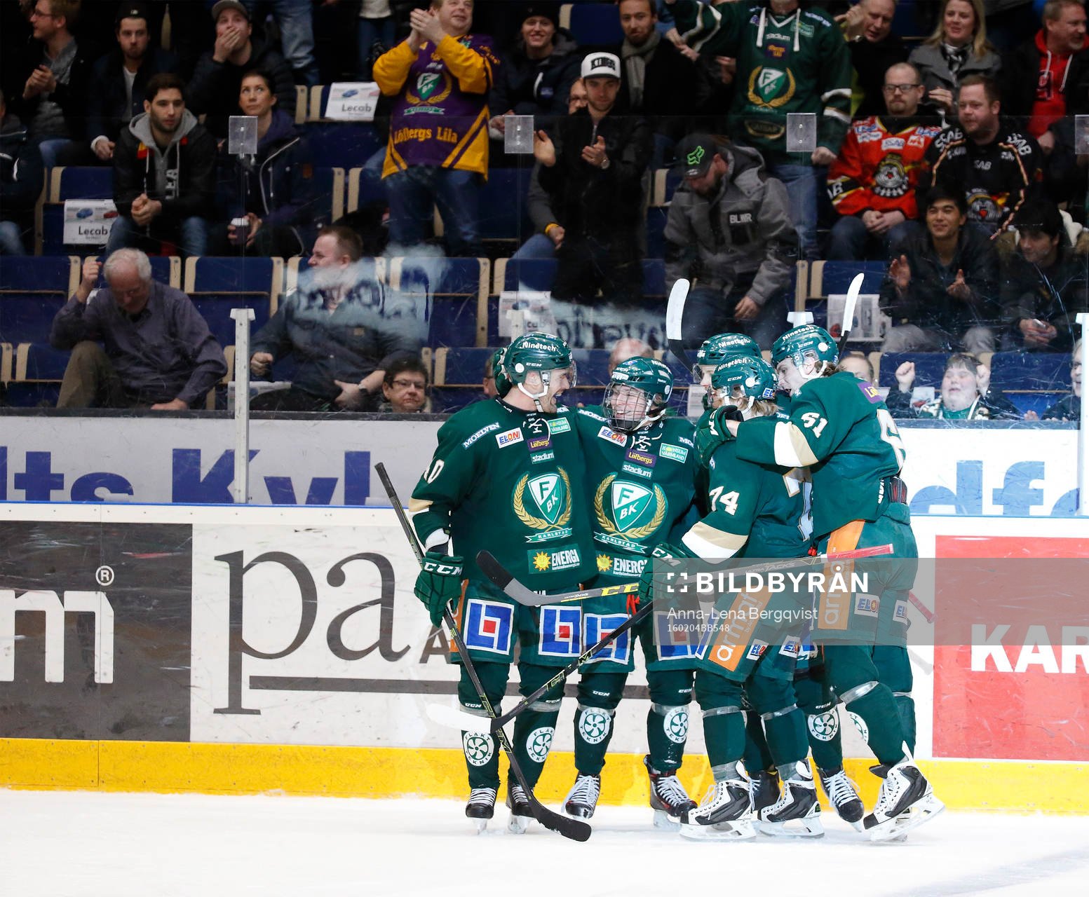 Färjestads Joel Eriksson Ek (ej i bild)  jublar