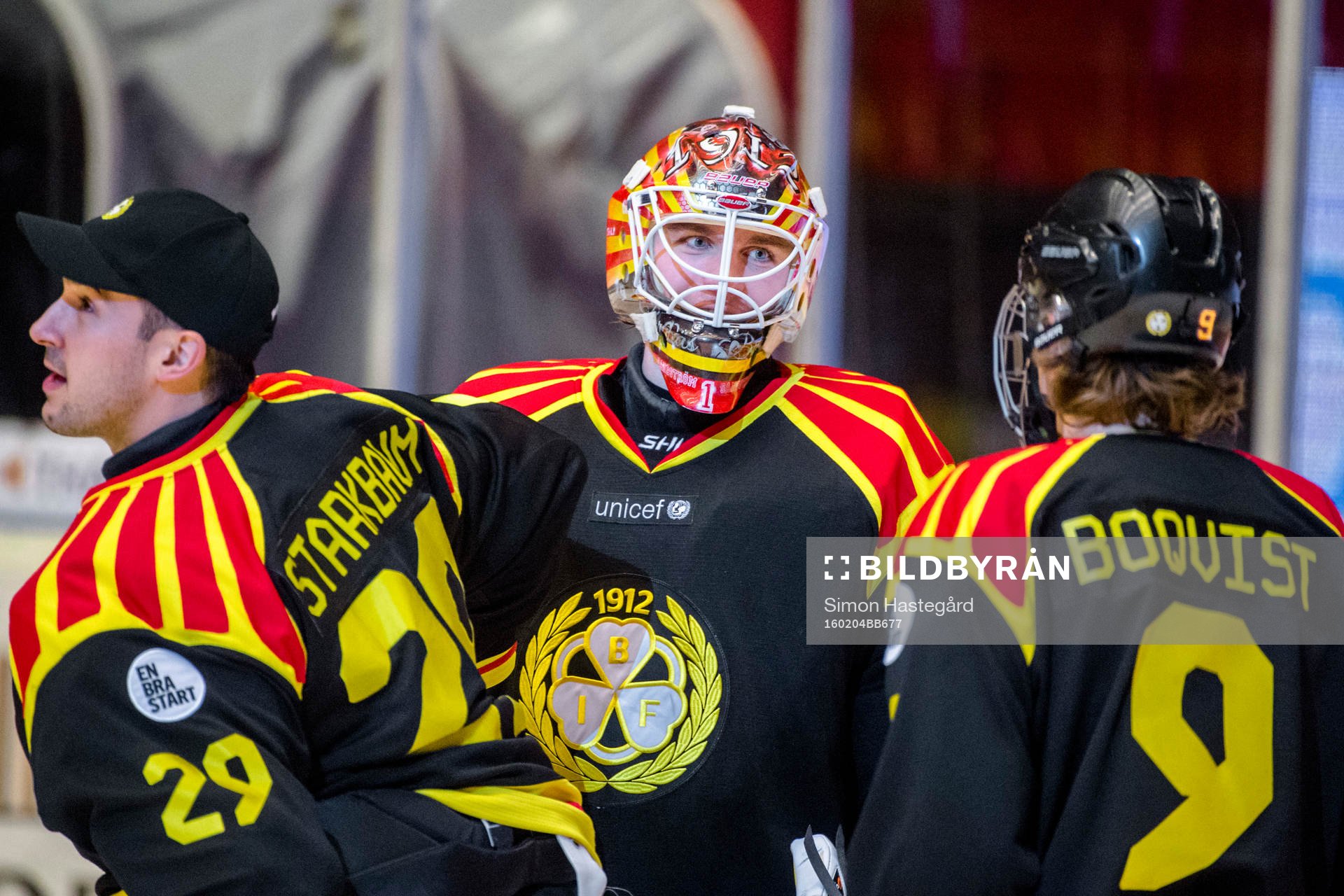 Brynäs målvakter Bernhard Starkbaum och Felix Sandström