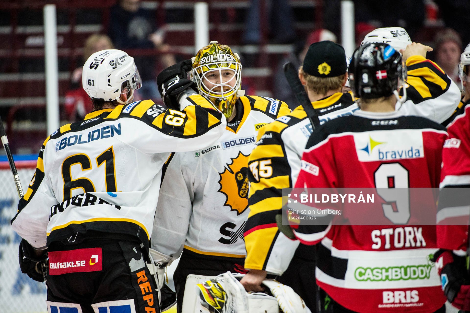 Skellefteås målvakt Erik Hanses och Fredrik Lindgren