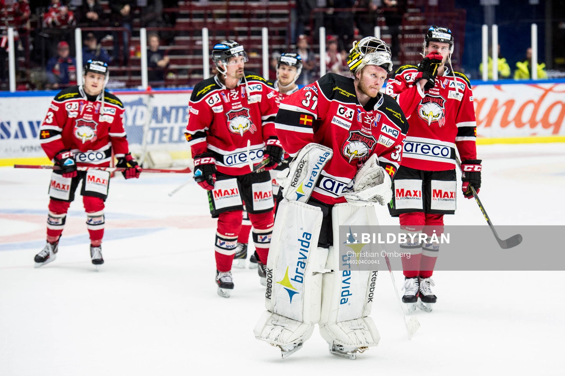 Malmö Redhawks målvakt Jonas Gunnarsson deppar