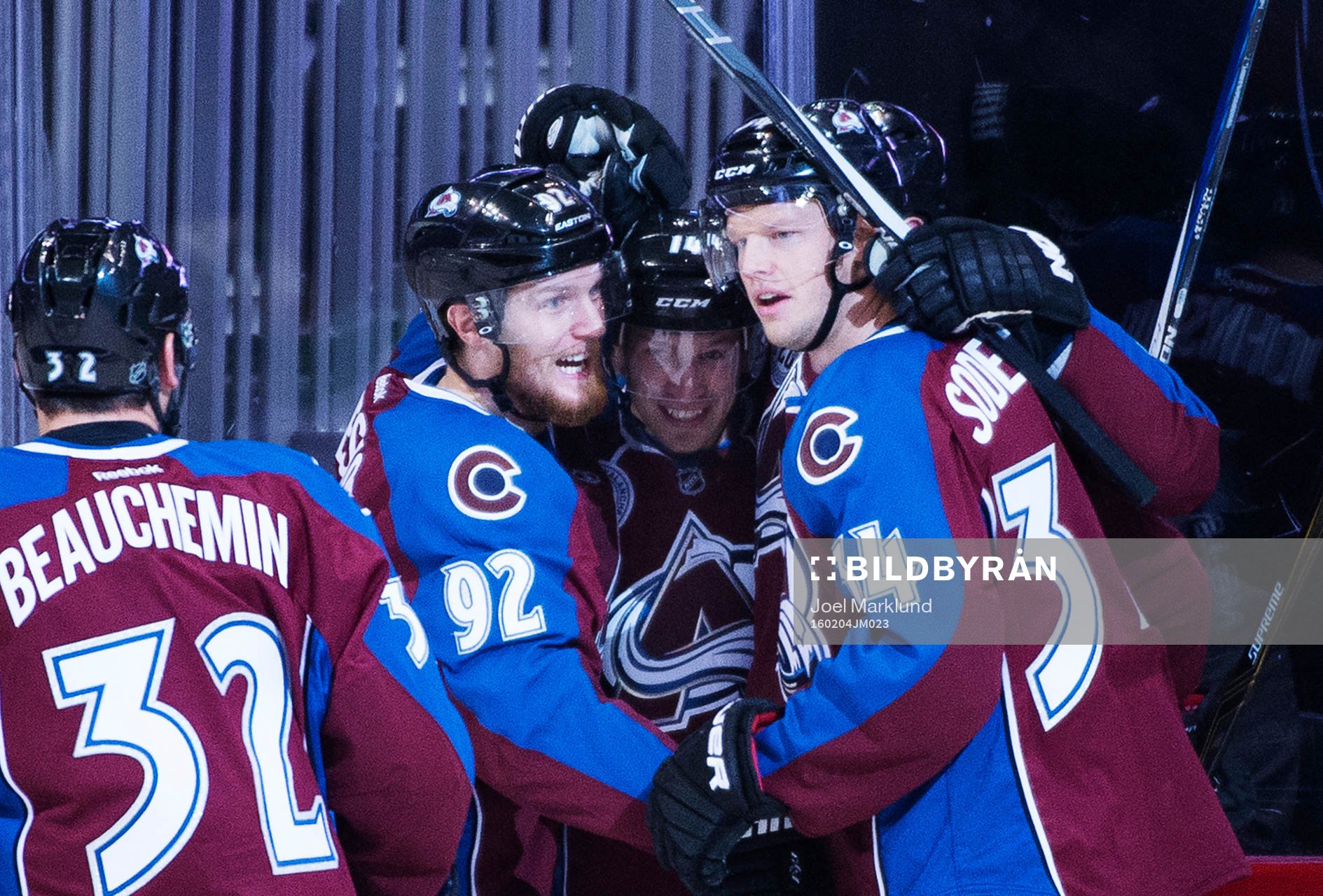 Colorados Gabriel Landeskog, Blake Comeau och Carl