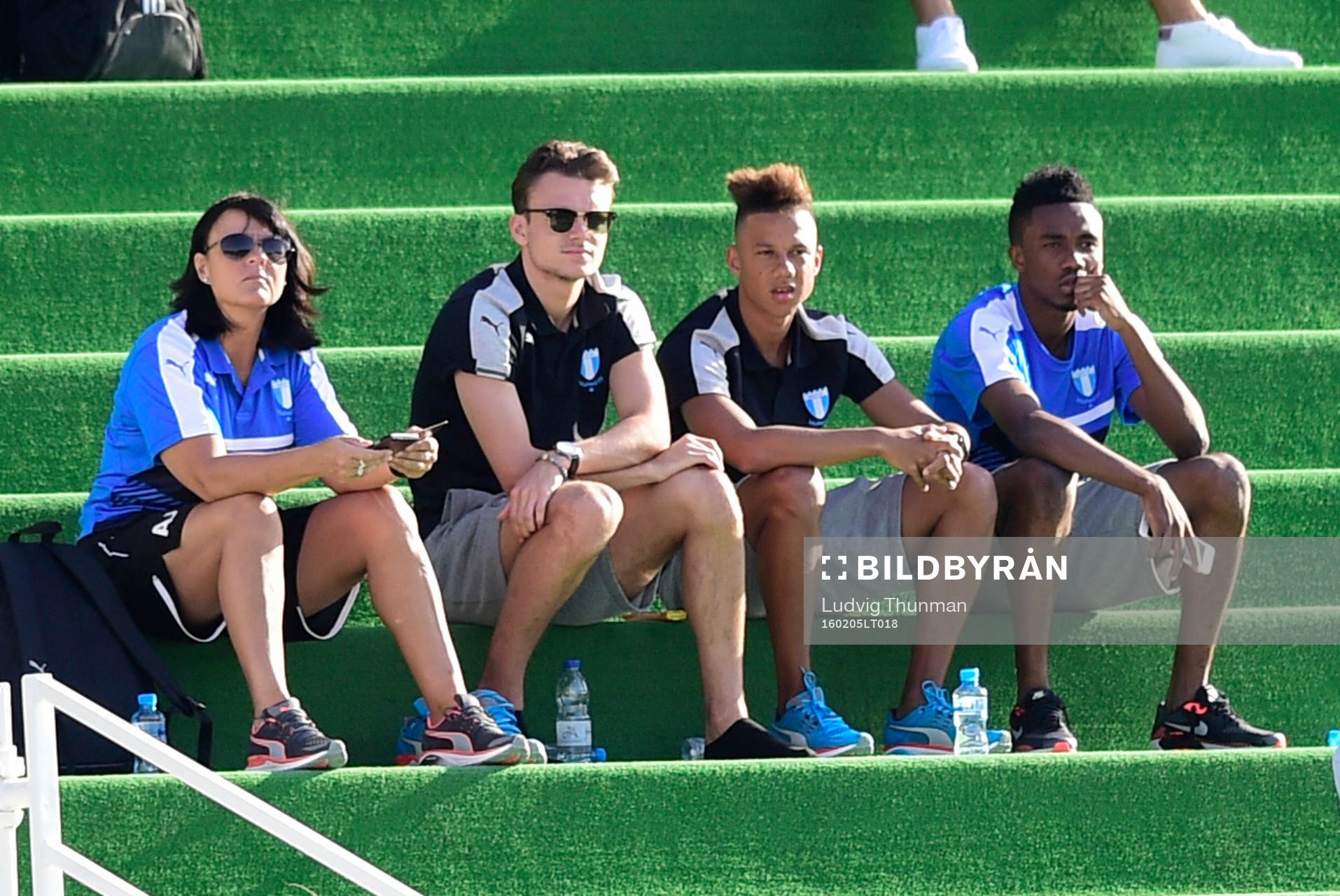 Malmö FFs Andreas Vindheim, Tobias Sana och Samuel Tetteh,