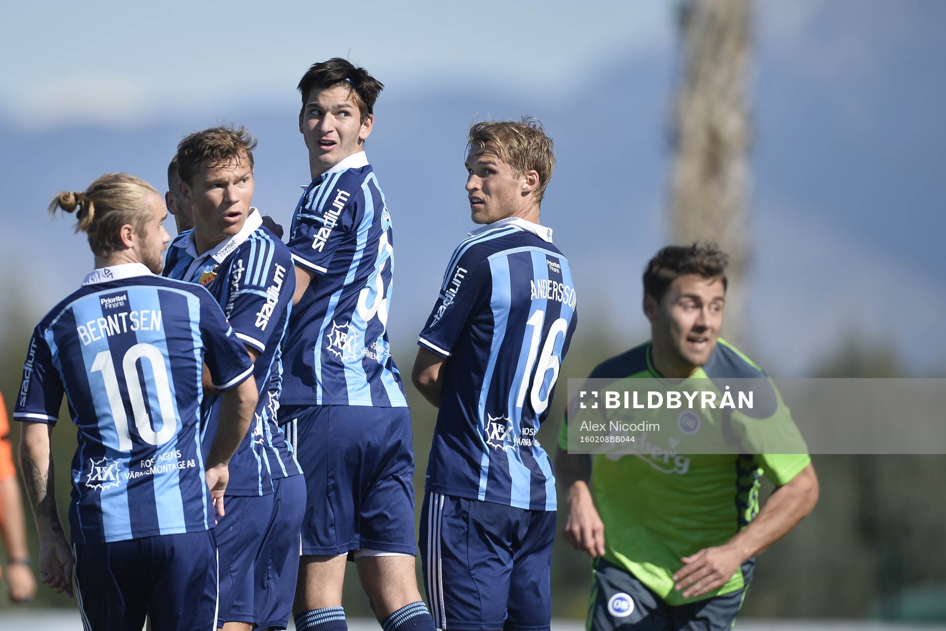 under en träningsmatch i fotboll mellan Djurgården och