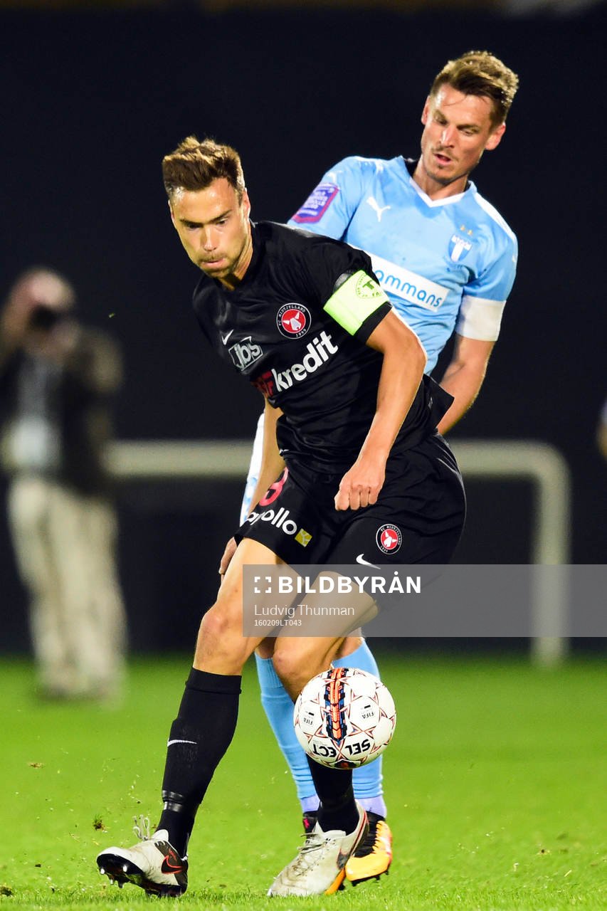 Malmö FFs Markus Rosenberg och Midtjyllands Tim Sparv