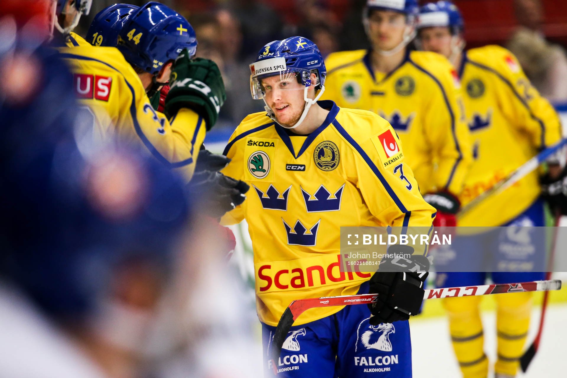 Sveriges Niclas Burström jublar
