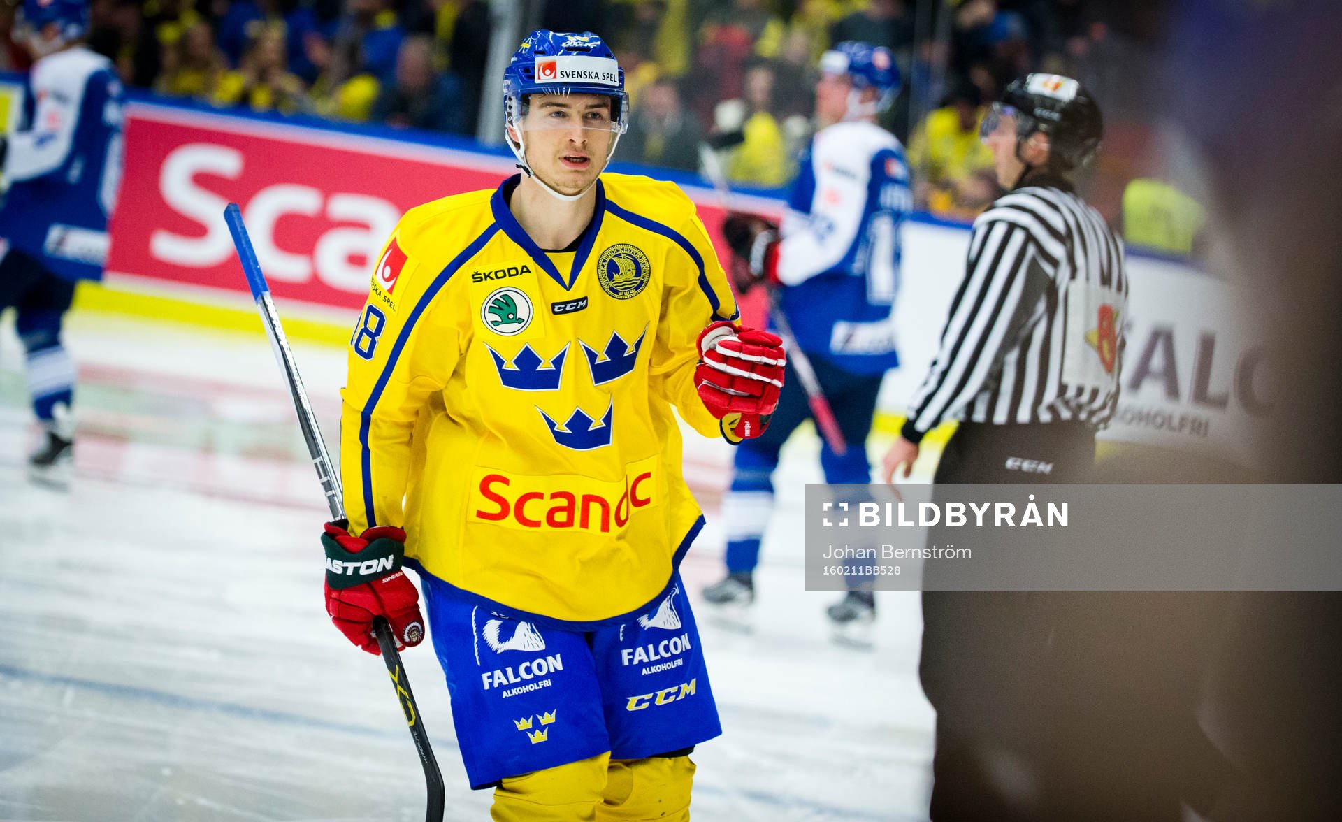 Sveriges Johan Sundström gör 3-0 och jublar