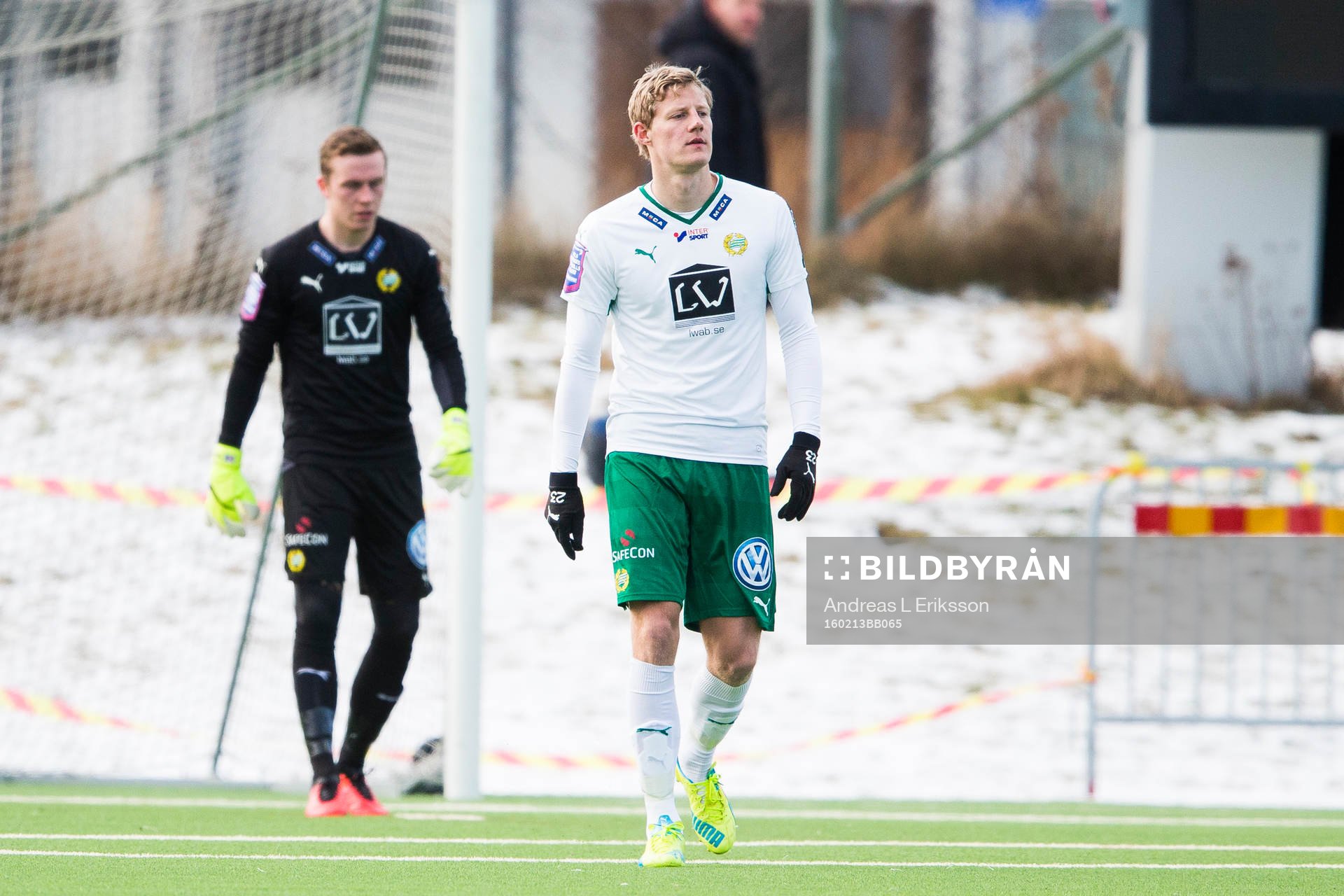 Hammarbys målvakt Ögmundur Kristinsson och Lars Saetra