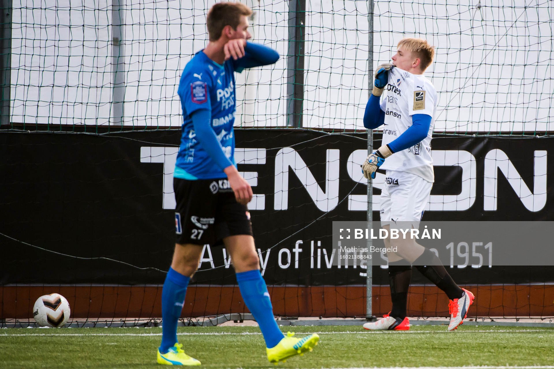 Halmstads Marcus Johansson och målvakt Isak Pettersson