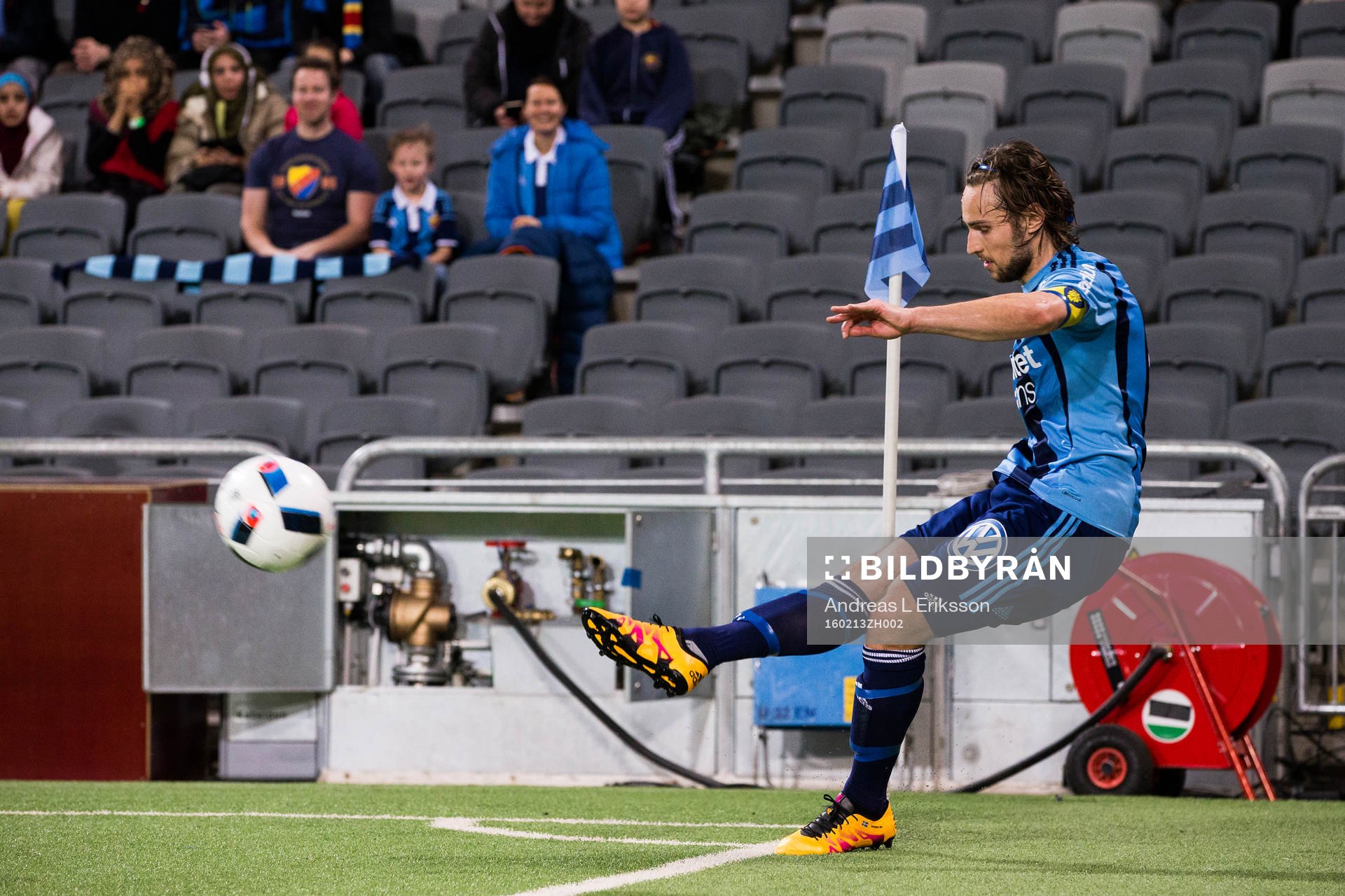 Djurgårdens Kevin Walker med en hörna