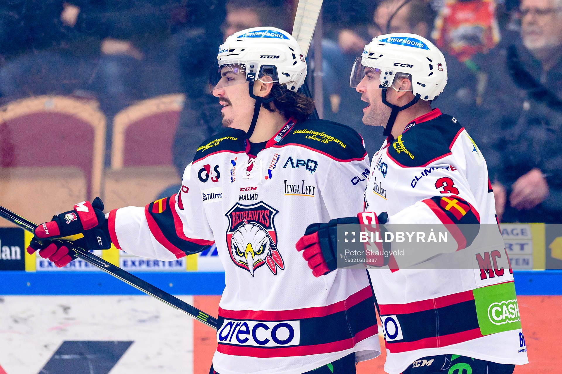 Malmö Redhawks Peter Mueller (v) och Kent McDonell (h)