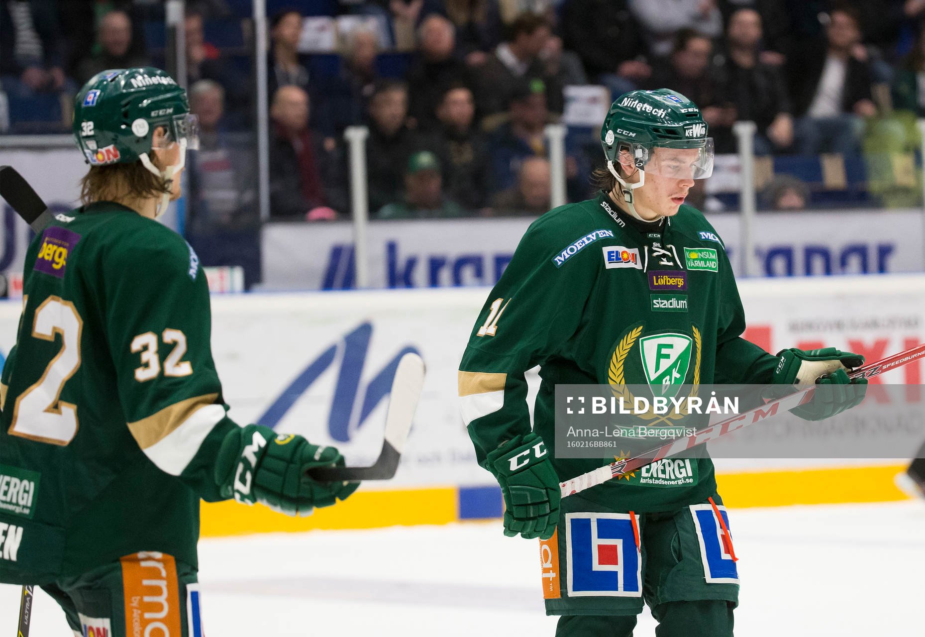 Färjestads Magnus Nygren  och Joakim Nygård  deppar