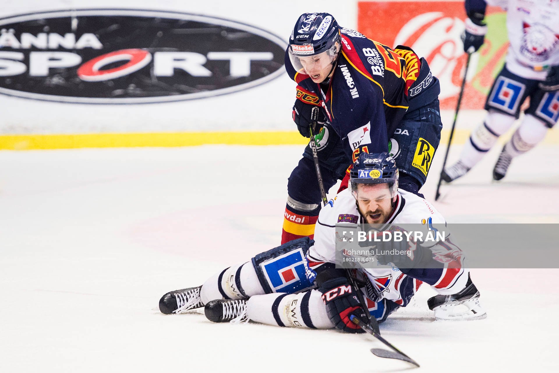 Djurgårdens Robin Alvarez och Linköpings Garret Roe