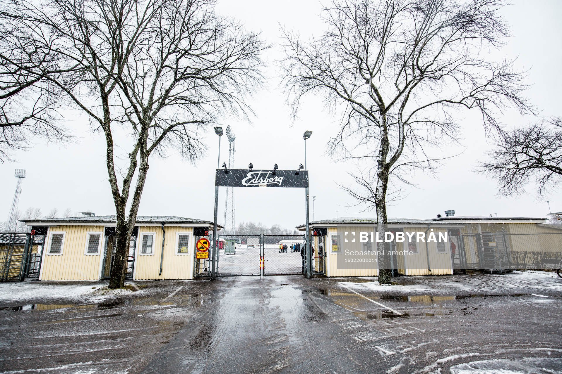 Exteriör på Edsborgs IP i snöoväder