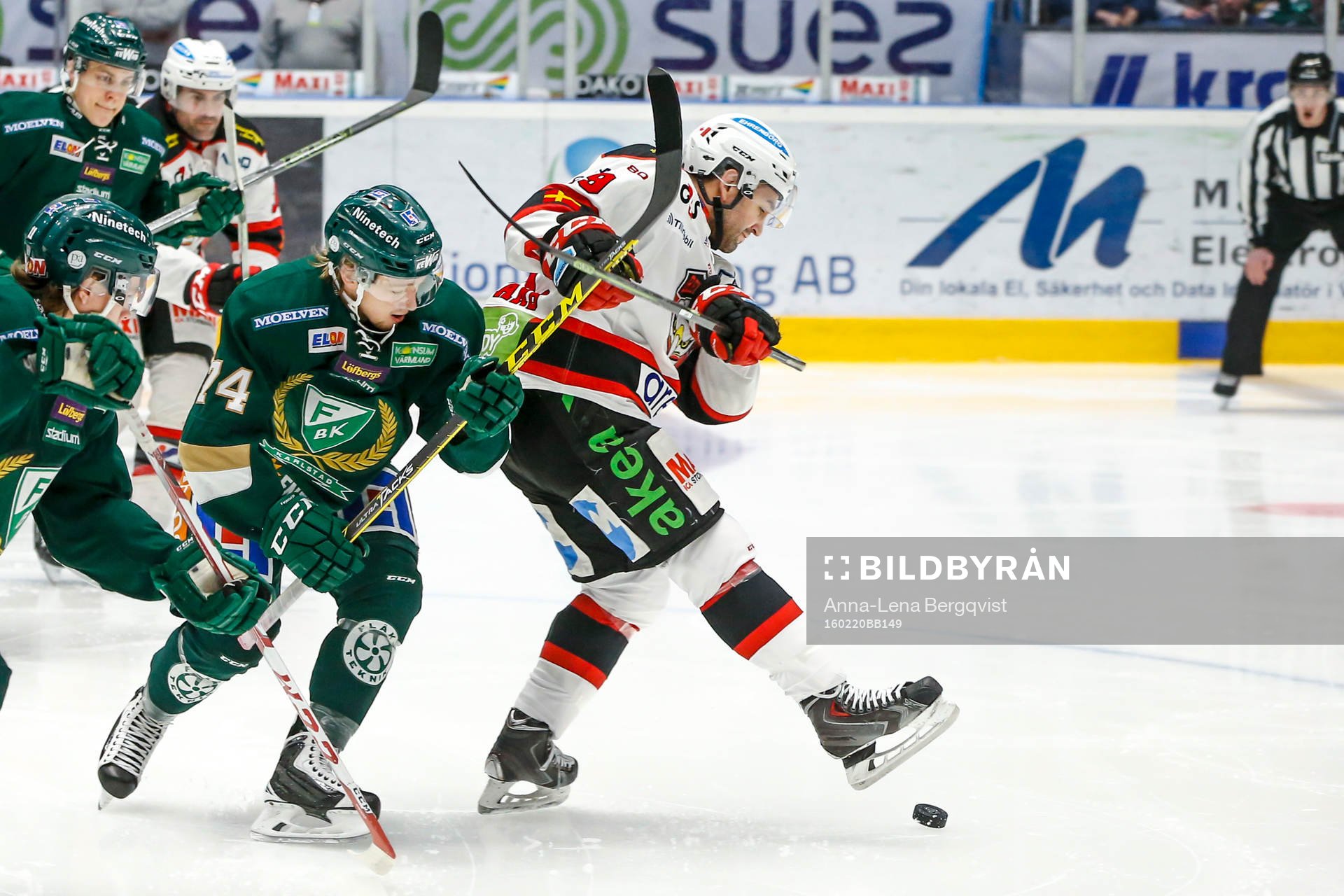 Färjestads Rasmus Asplund och Malmö Redhawks Eric