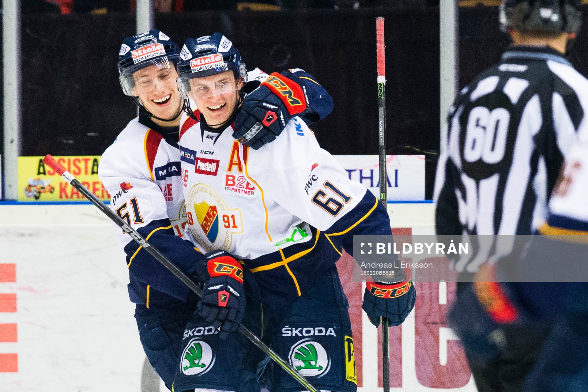 Djurgårdens Robin Alvarez och Markus Ljungh jublar