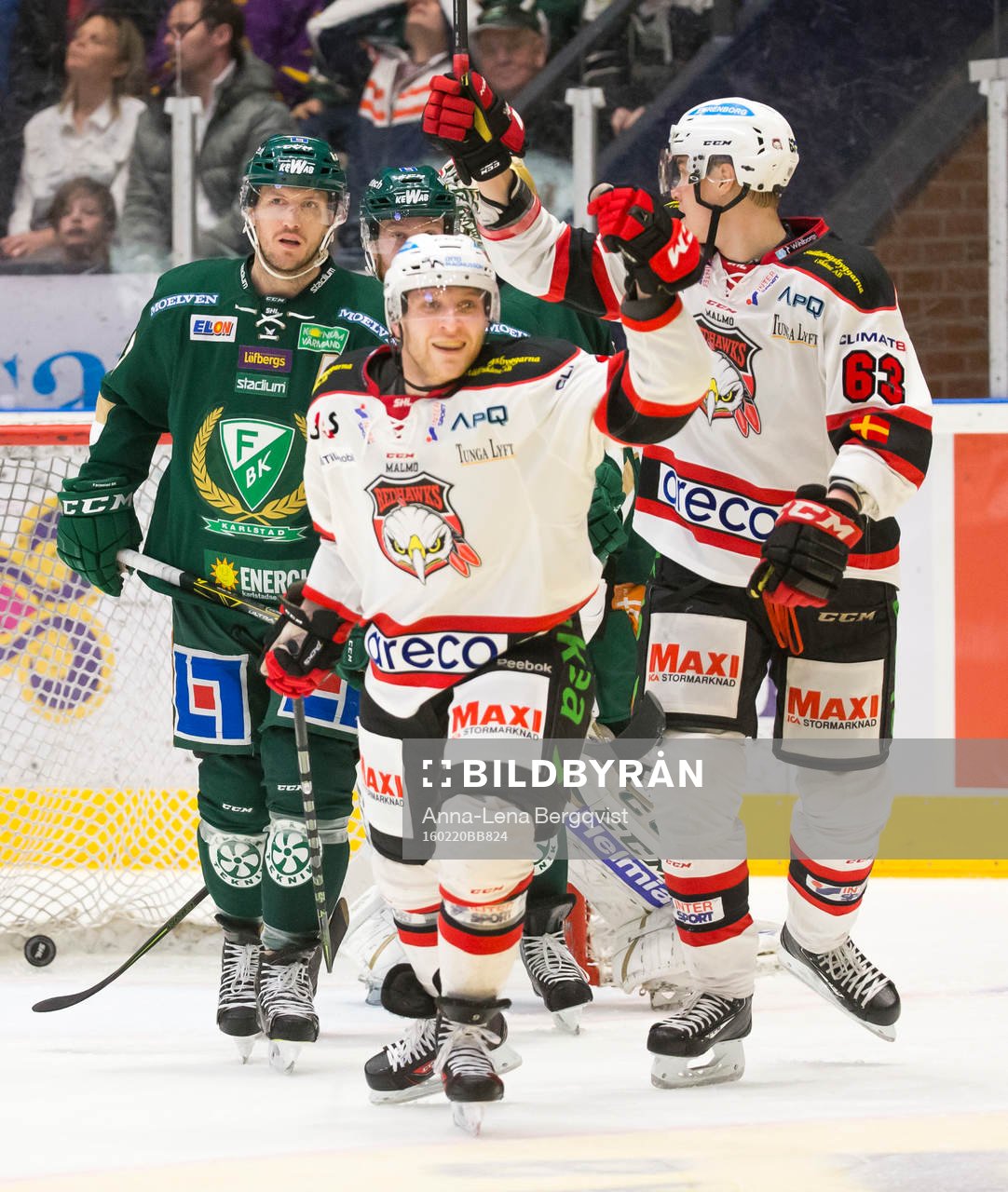 Malmö Redhawks  spelare jublar