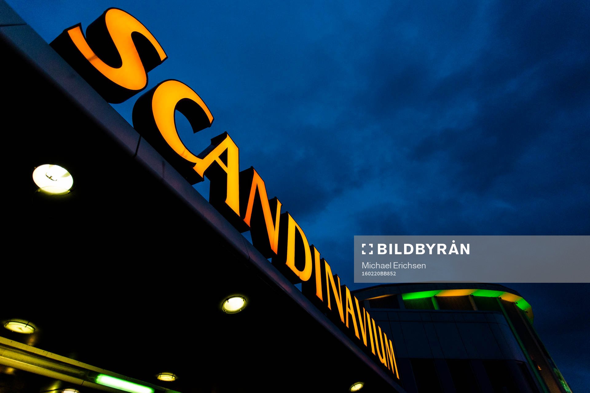 Scandinavium exteriört innan en ishockeymatch i SHL mellan