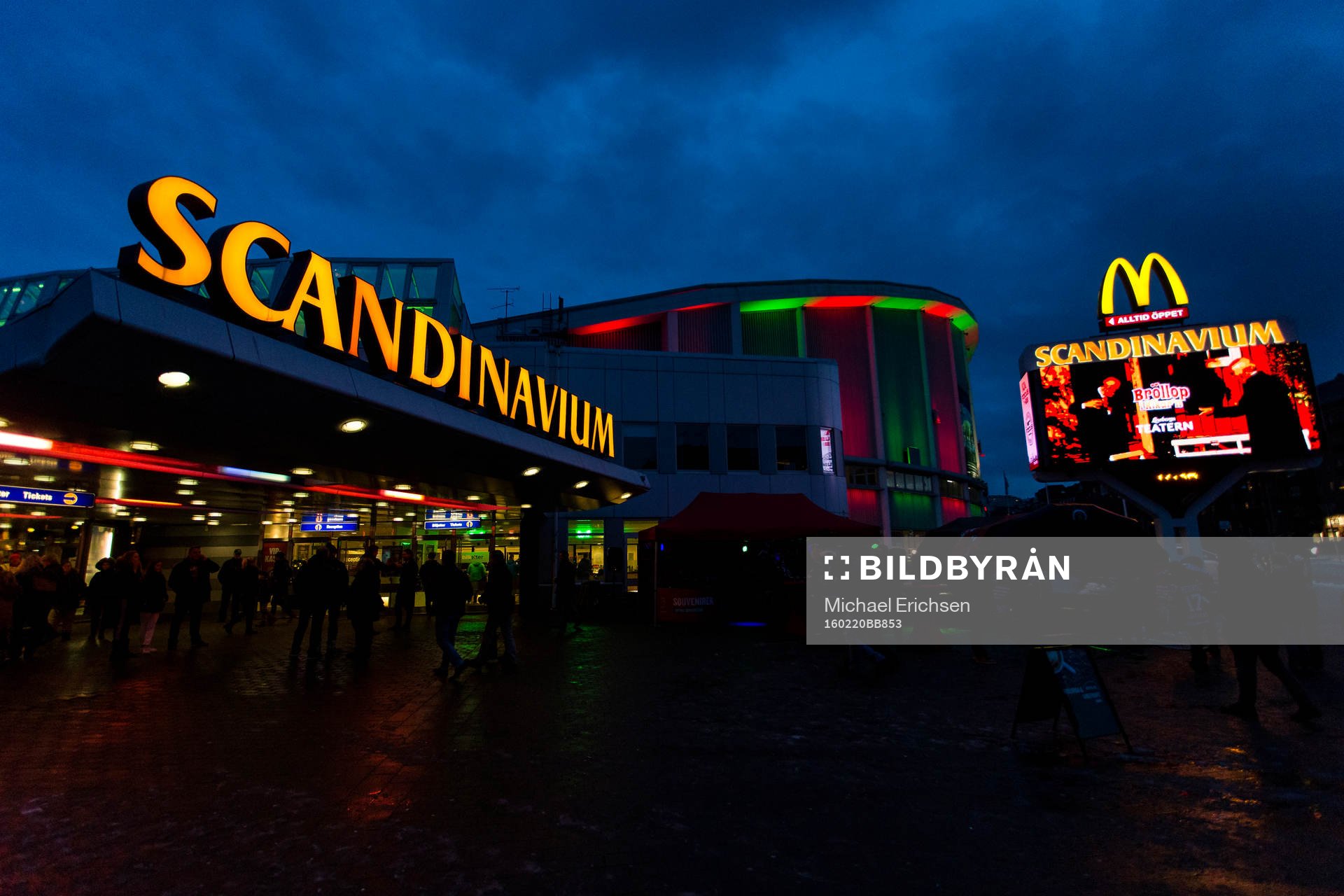 Scandinavium exteriört innan en ishockeymatch i SHL mellan