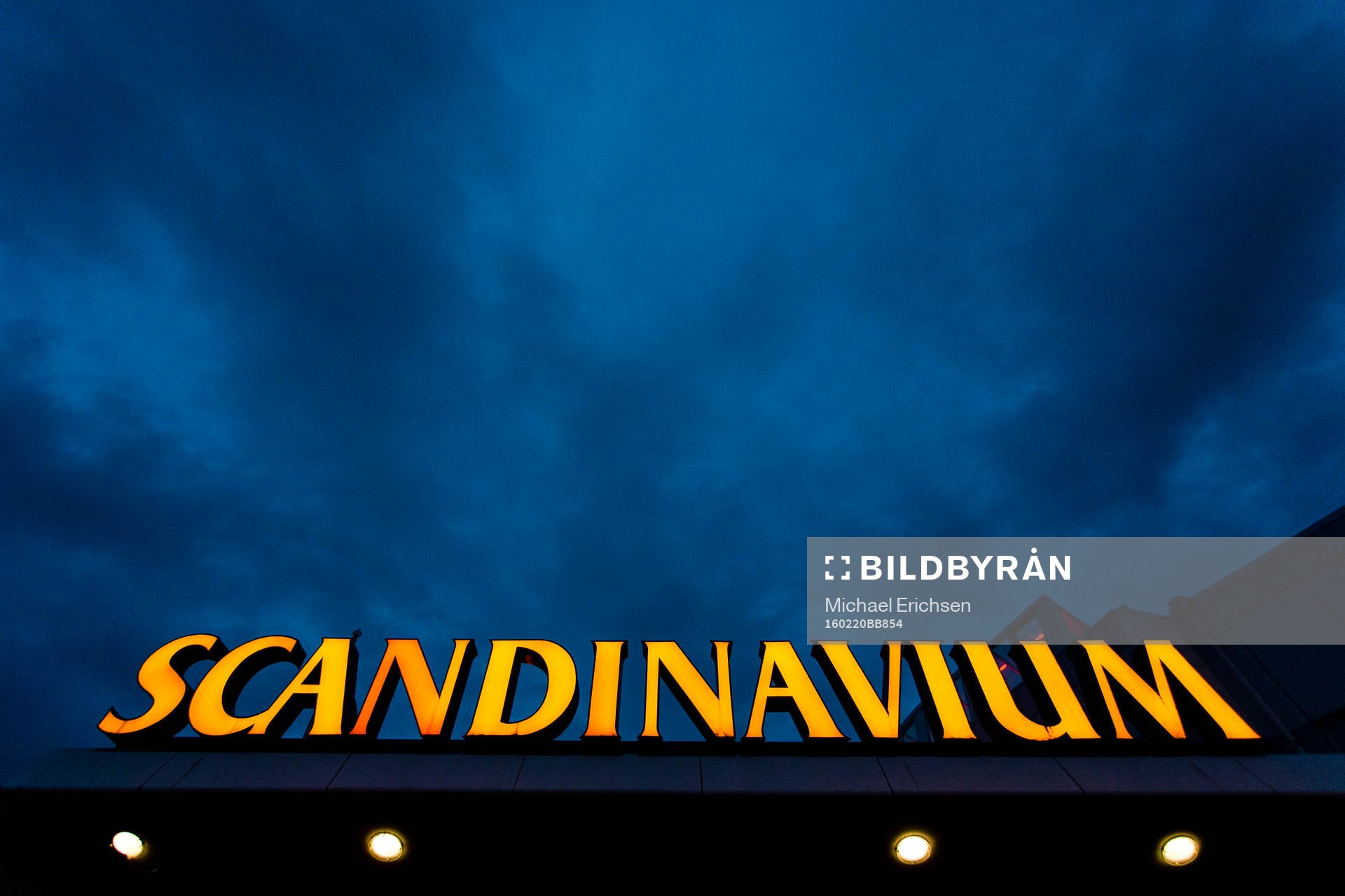 Scandinavium exteriört innan en ishockeymatch i SHL mellan