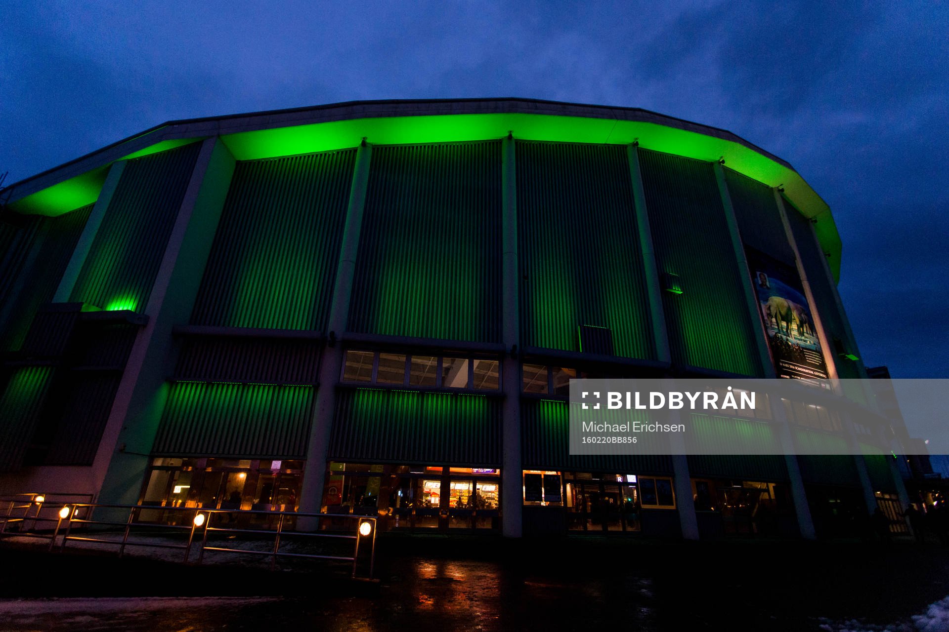 Scandinavium exteriört innan en ishockeymatch i SHL mellan