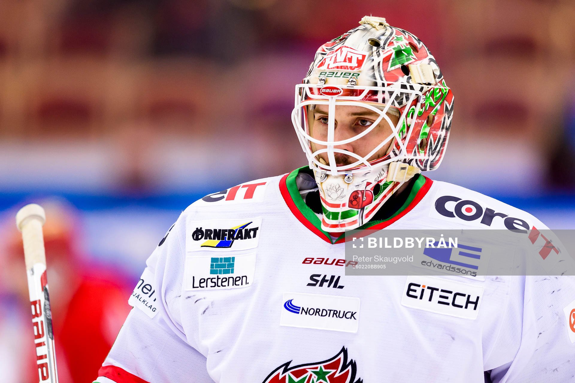 Modos målvakt Jonatan Bjurö på uppvärmningen