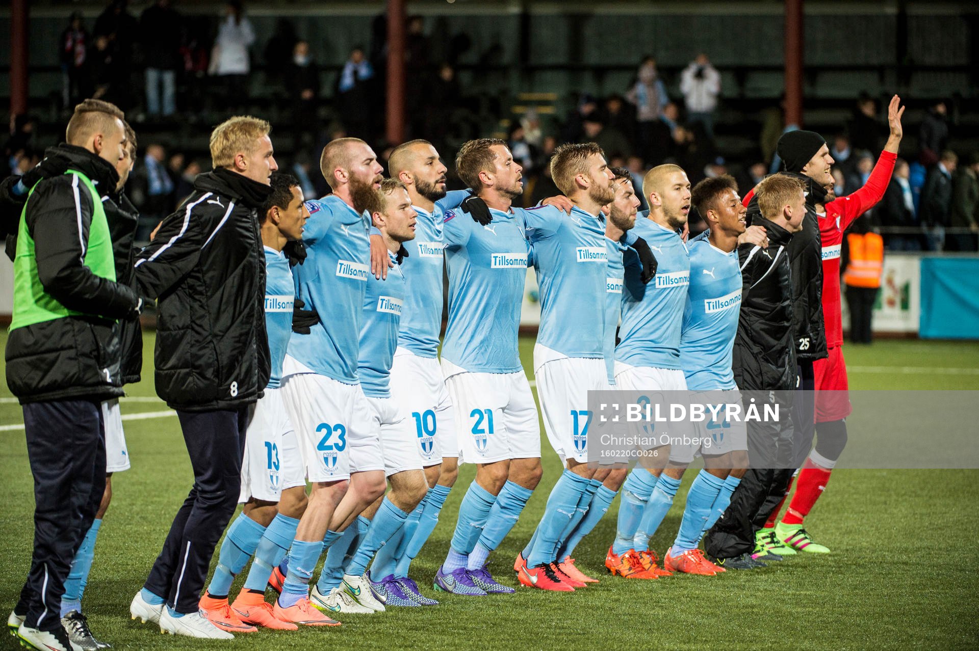 Malmö FFs spelare jublar åt vinsten med 2-1 i