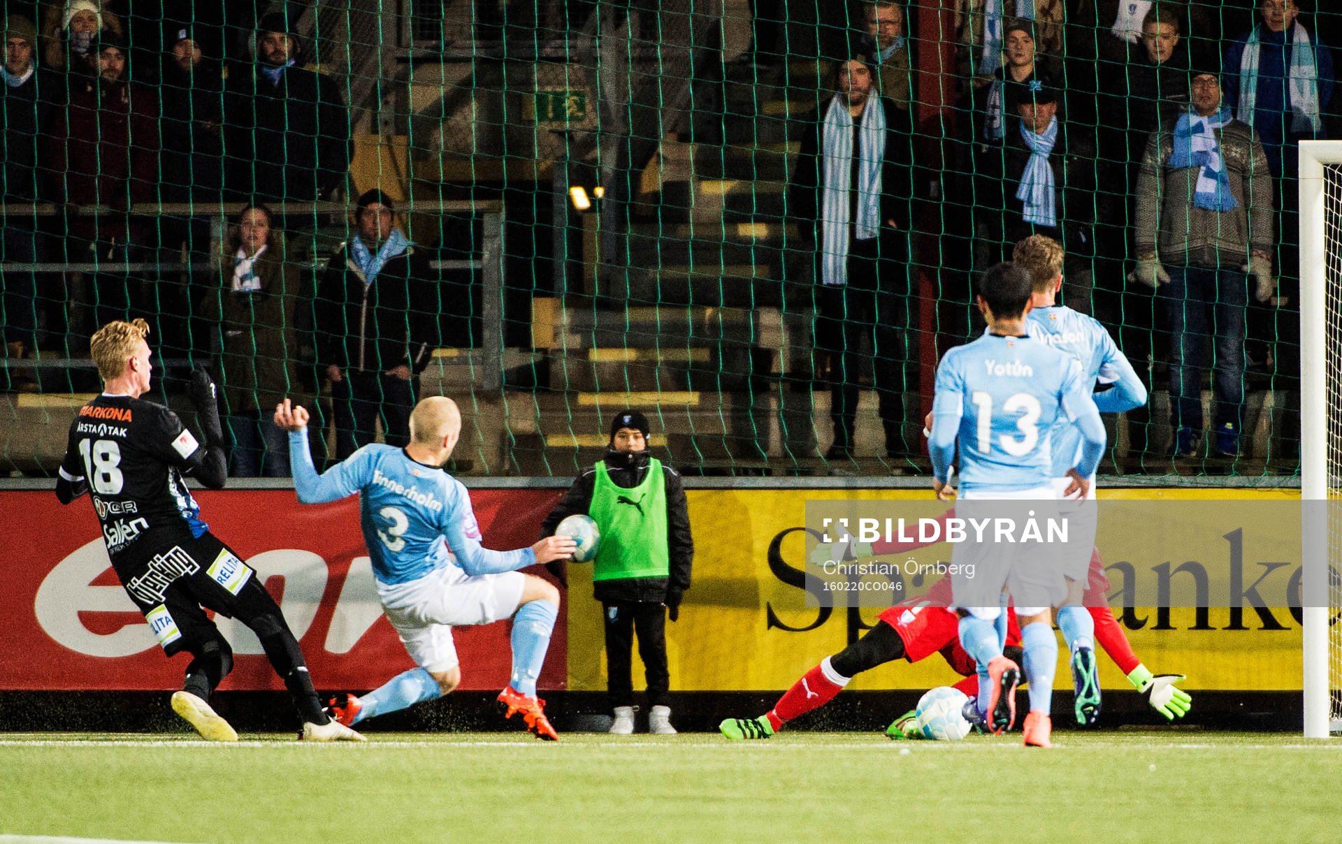 Sirius Nicklas Maripuu målchans mot Malmö FFs målvakt