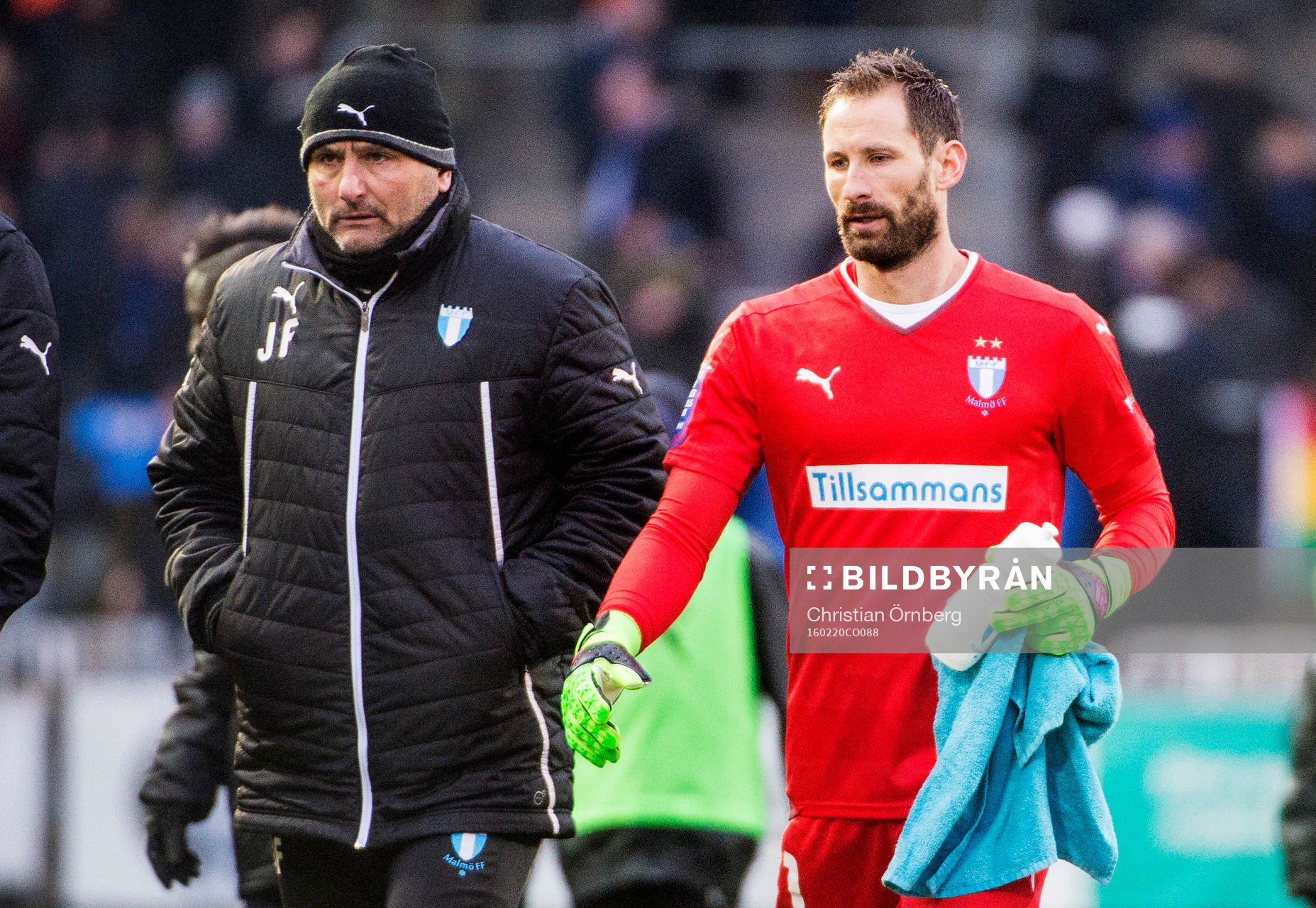 Malmö FFs målvaktstränaren Jonnie Fedel och målvakt