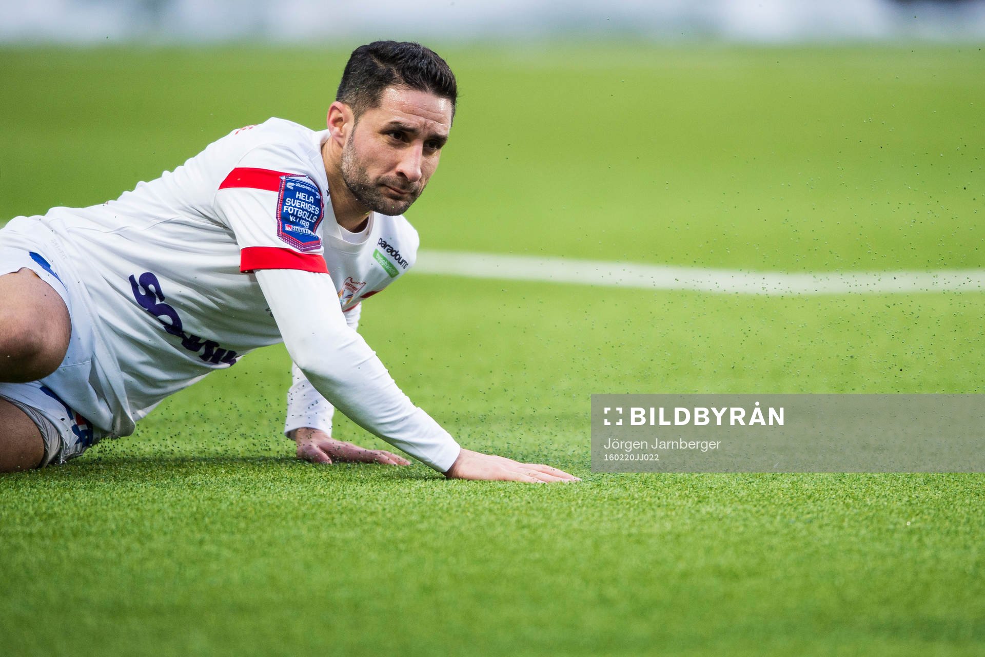 Assyriskas David Durmaz under en fotbollsmatch i Svenska cupen mellan Elfsborg och Assyriska den 20 februari 2016 i Borås.