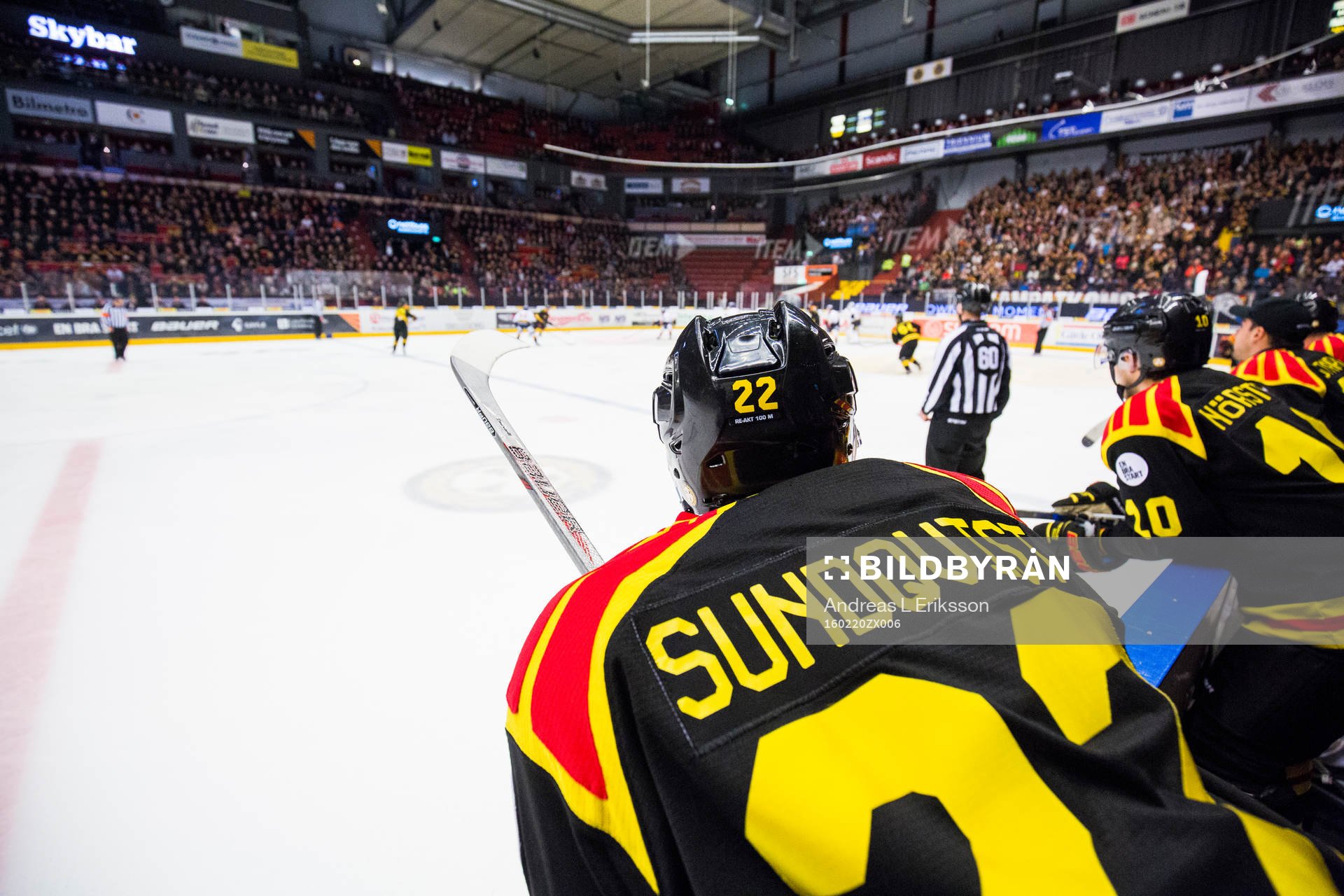 Brynäs Jörgen Sundqvist förjer speler från båset