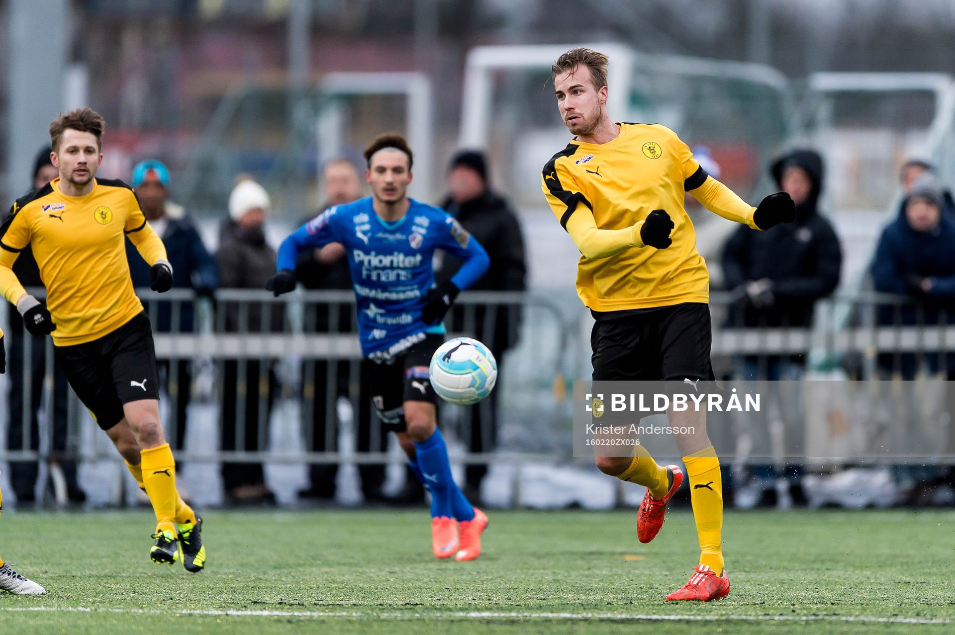 Frejs Daniel Theorin under fotbollsmatchen i Svenska Cupen mellan Halmstad och Frej Täby den 20 februari 2016 i Halmstad.