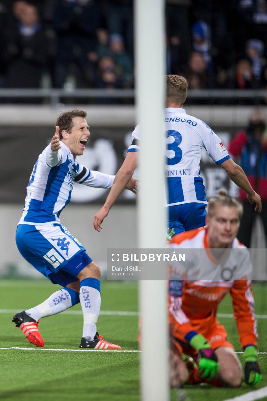 IFK Göteborgs Tobias Hysén jublar med Hjörtur Hermannsson