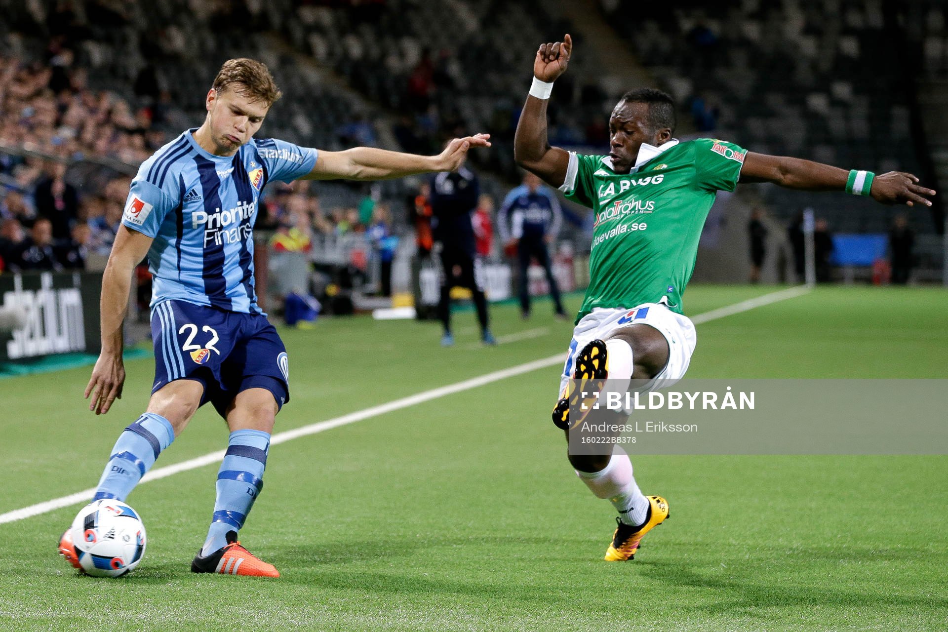 Djurgårdens Jesper Karlström och Ljungskiles Ahmed