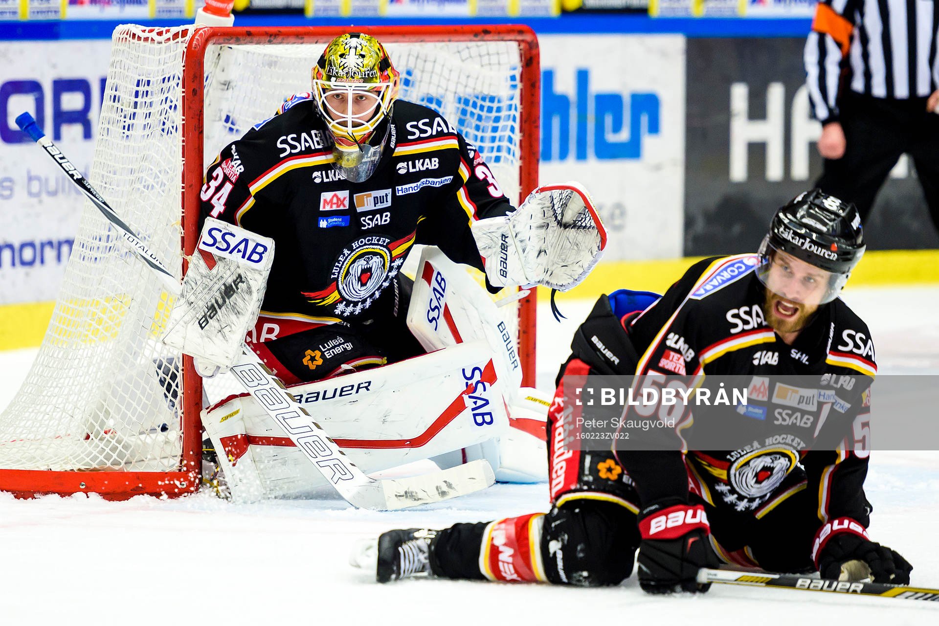 Luleås målvakt Joel Lassinantti och Jonathan Sigalet
