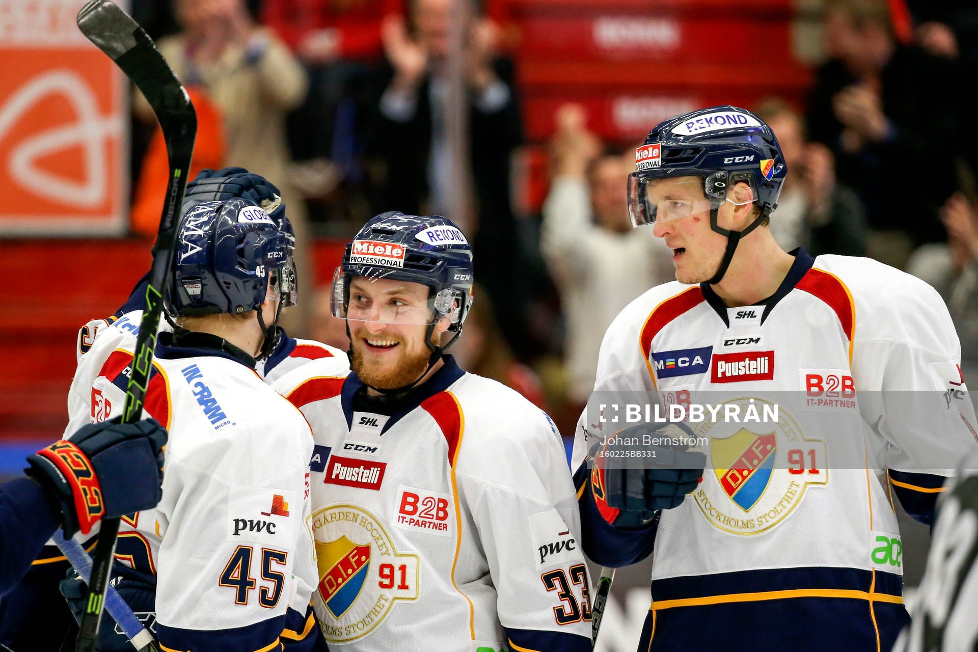 Djurgårdens Alexander Falk, Linus Hultström och Mikko
