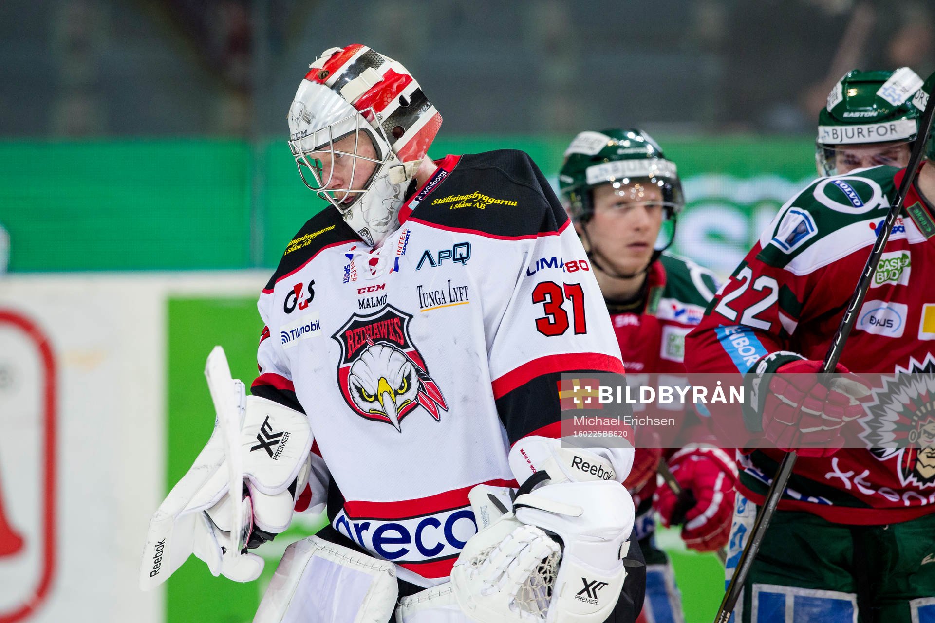 Malmö Redhawks målvakt Tim Hultstrand deppar