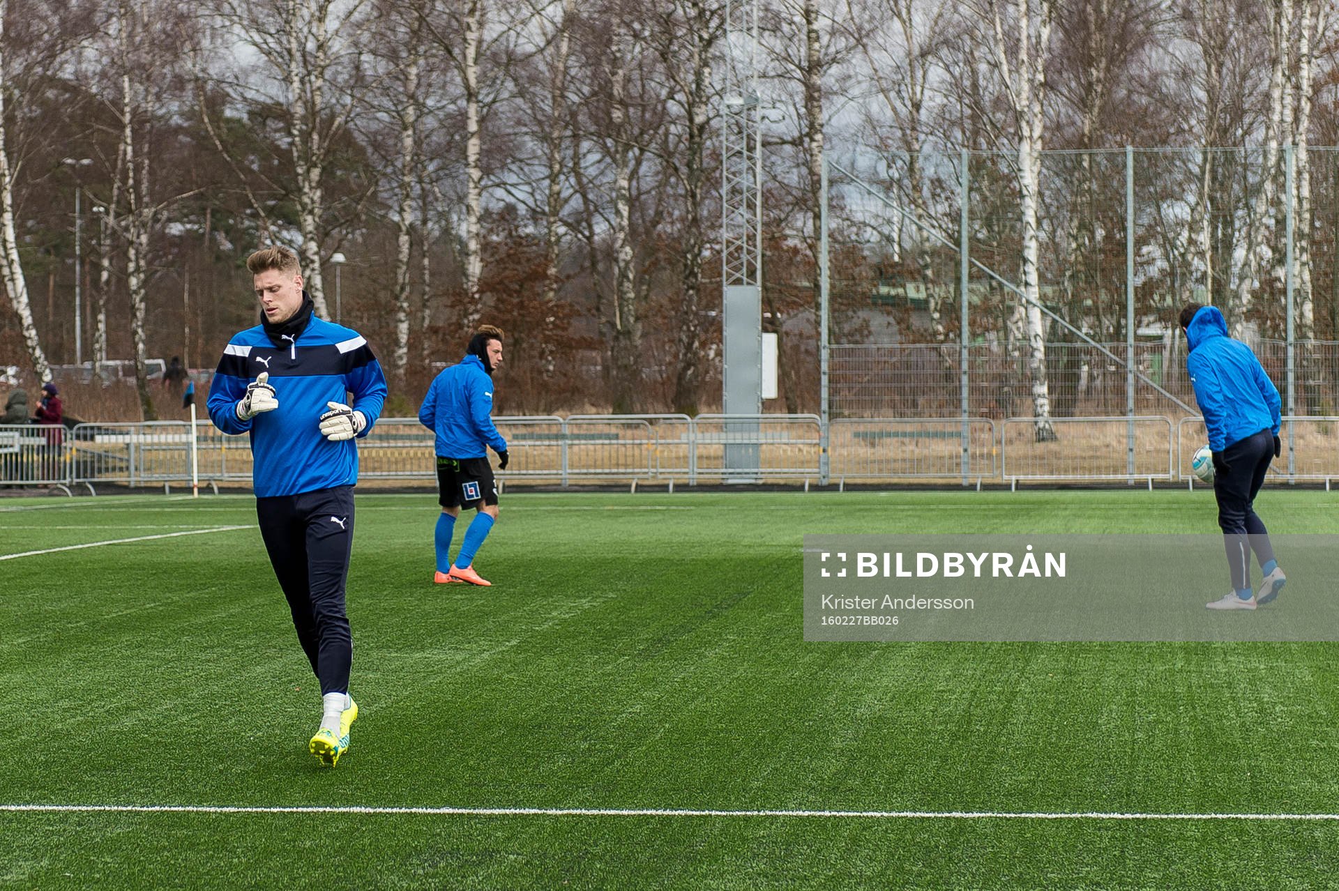 Halmstads målvakt Malkolm Nilsson före fotbollsmatchen i