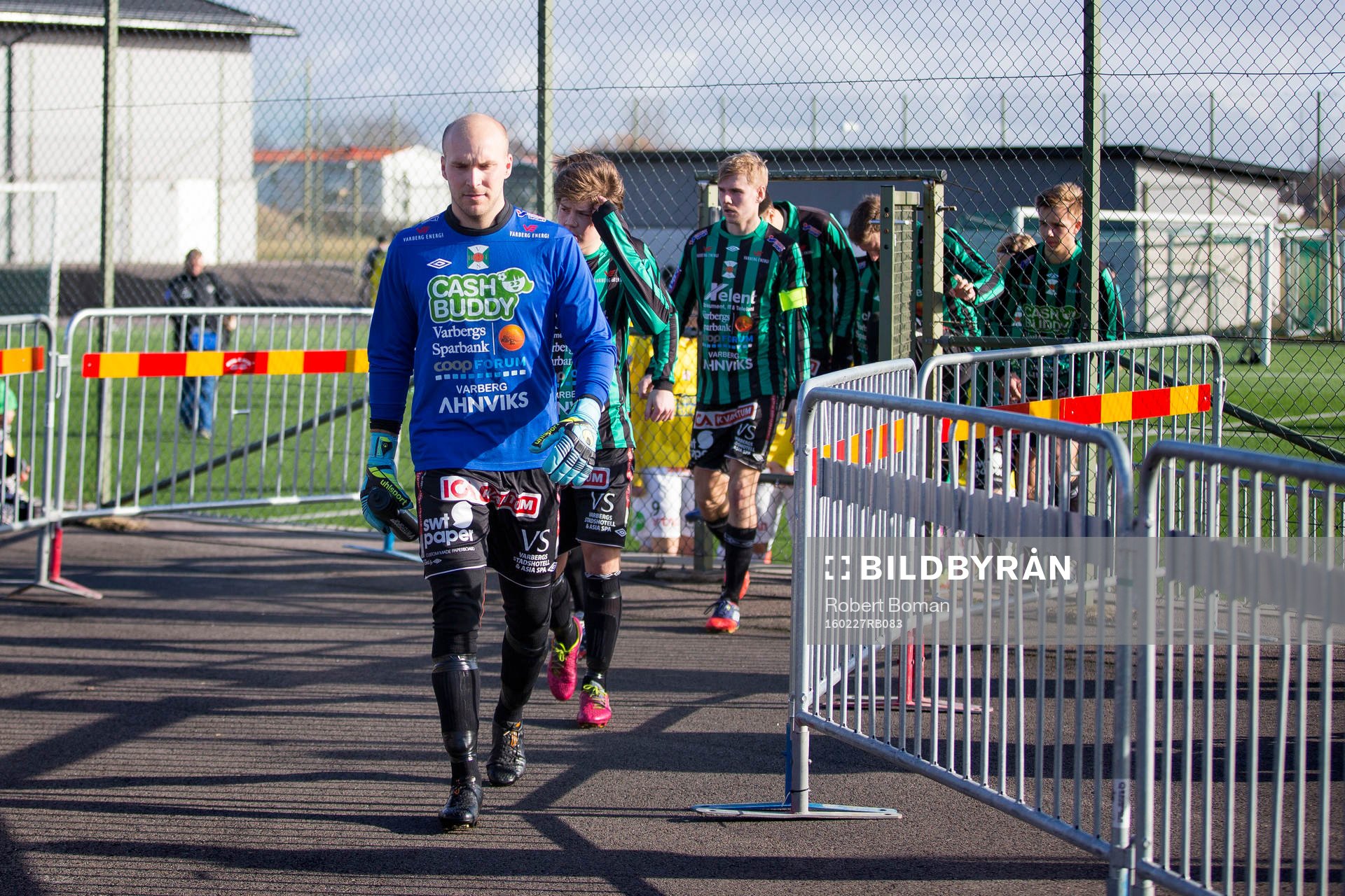 Varbergs Målvakt Peter Dahlberg och resten av spelarna på