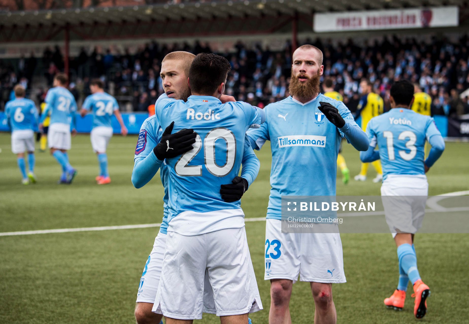 Malmö FFs Anton Tinnerholm, Vladimir Rodic och Jo Inge