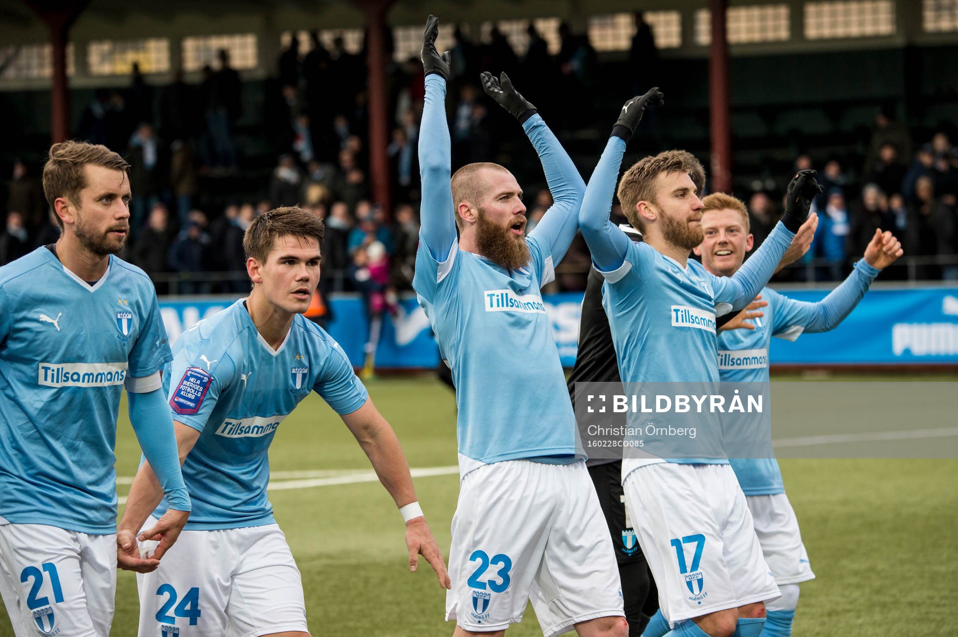 Malmö FFs Kári Árnason, Vidar Örn Kjartansson, Jo Inge