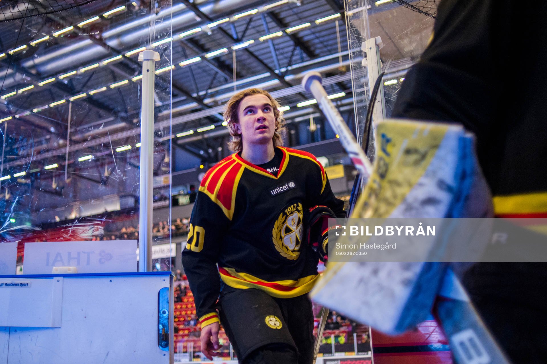 Brynäs Adam Brodecki före ishockeymatchen i SHL mellan