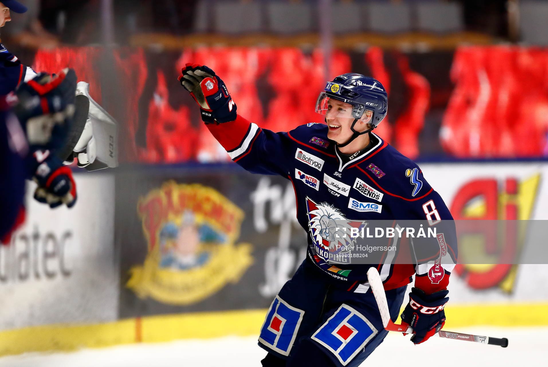 Linköpings Gustav Forsling jublar