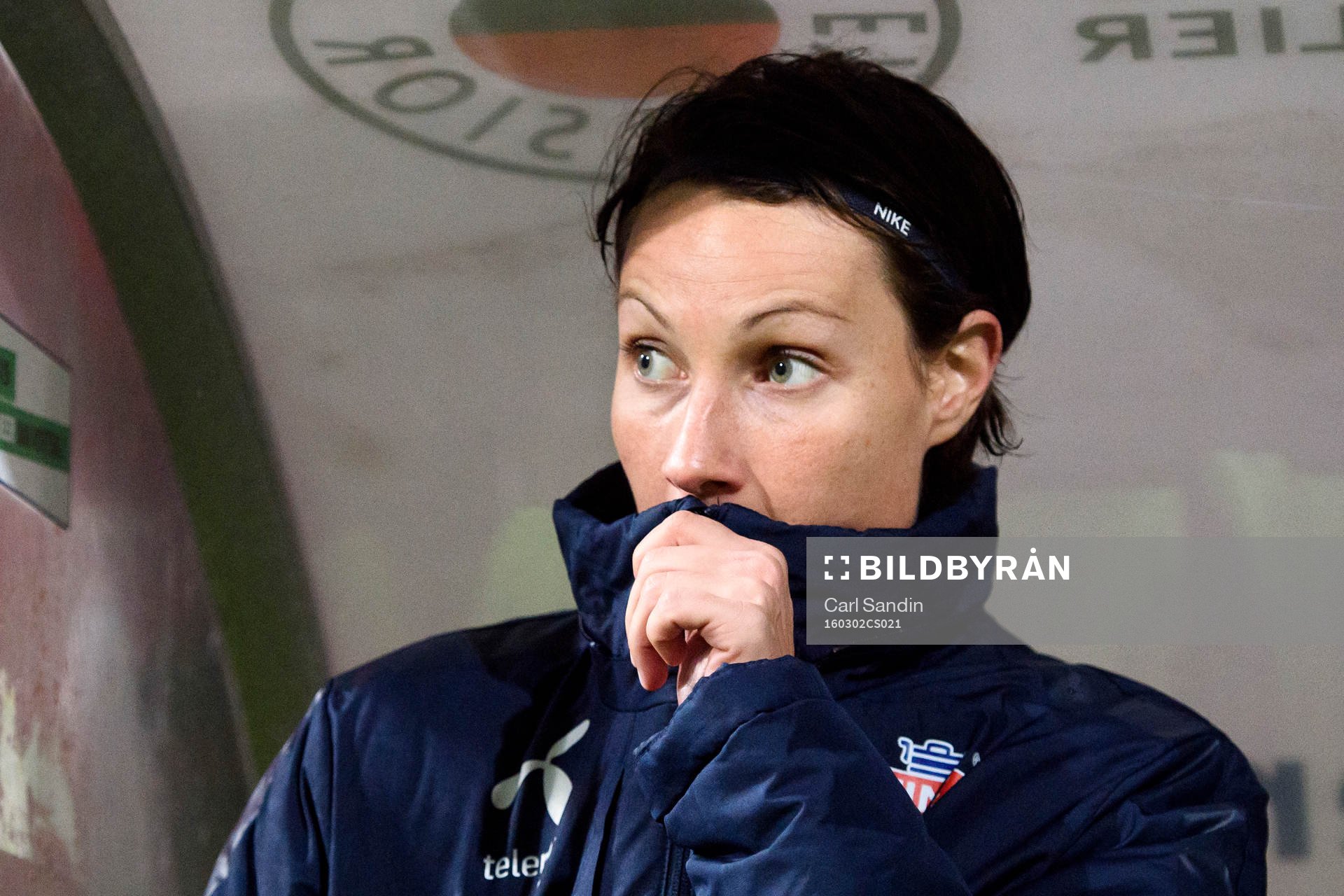 Norges Ingvild Stensland under OS-kvalmatchen i fotboll mellan Norge och Sverige den 2 mars 2016 i Rotterdam.