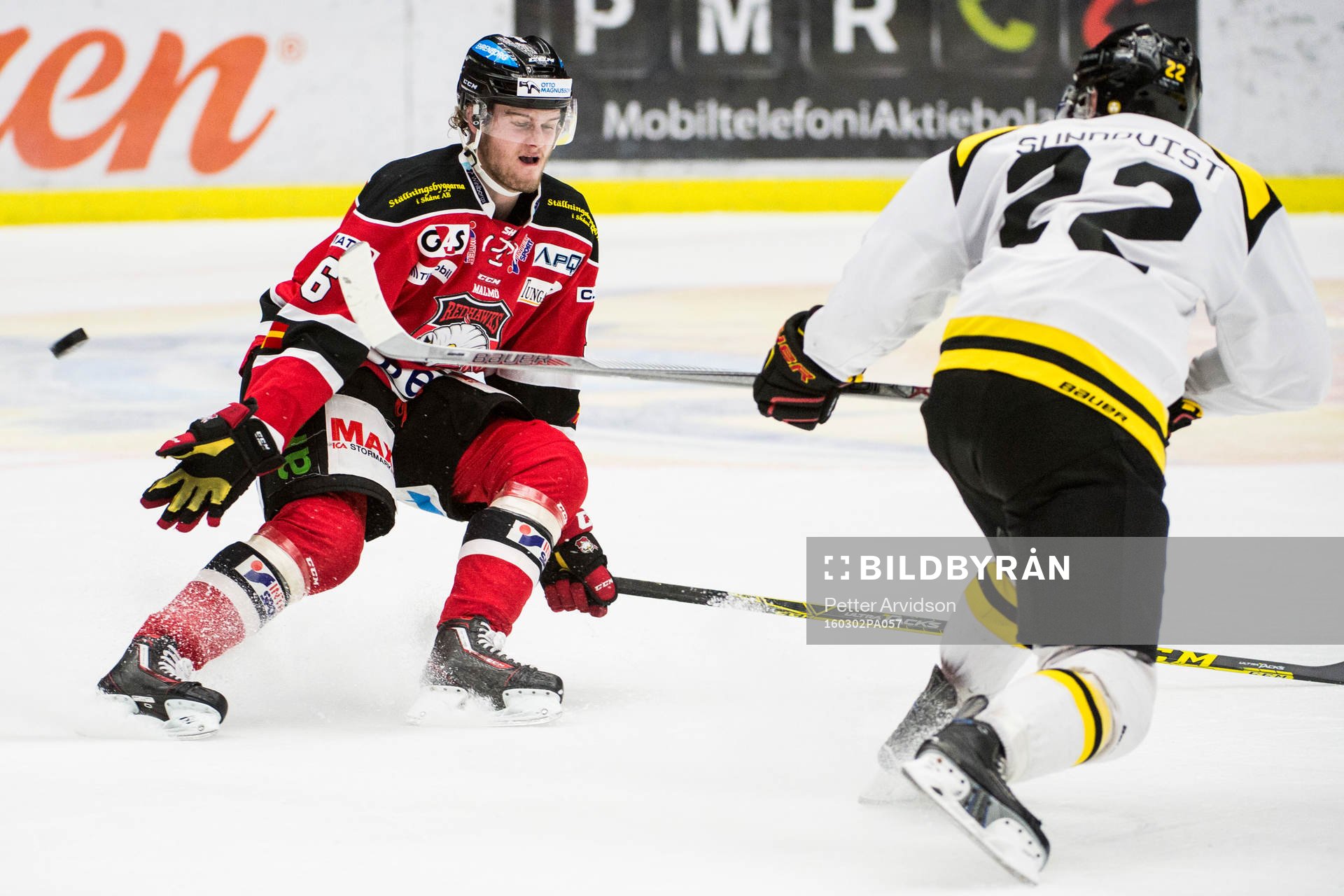 Malmö Redhawks Kim Rosdahl och Brynäs Jörgen Sundqvist