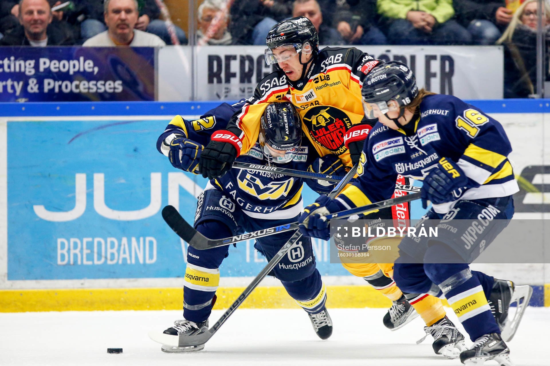 s Kristofer Berglund och Filip Sandberg och Luleås Johan